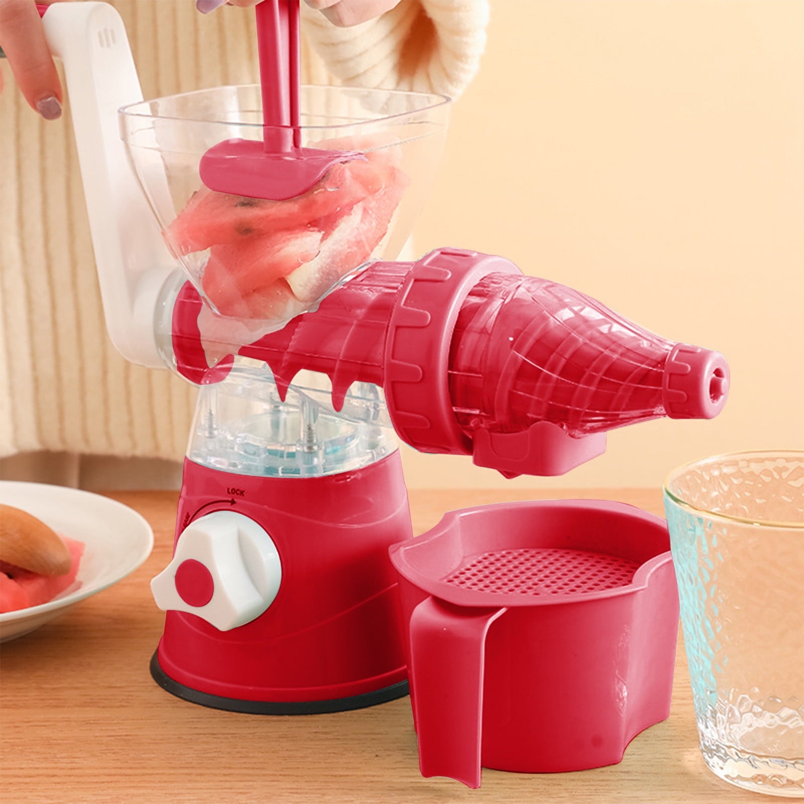 under $5 Hand Operated Juicer, Small Household Fruit Juice Squeezer, Multi-function Cold Press Juicer for Making Ice Cream Beverages, Efficient Juice Extraction Device