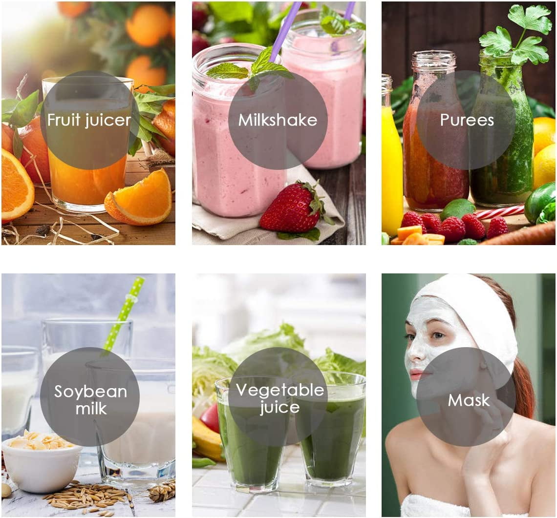 Mini Blender Personal Portable Blender Cup for Smoothies Shakes, Portable Juicer USB Rechargeable for Travel