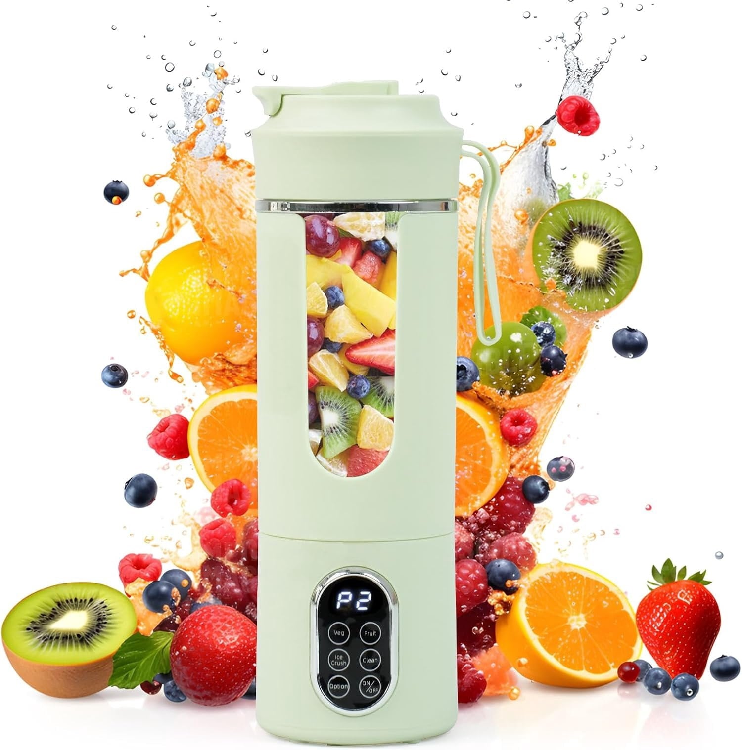 530ML Portable Blender,Mini Portable Electric USB Juicer,Small Personal Blender for Smoothies and Shakes,With Automatic Cleaning Function,Multi-Purpose and Easy To Use(beige)