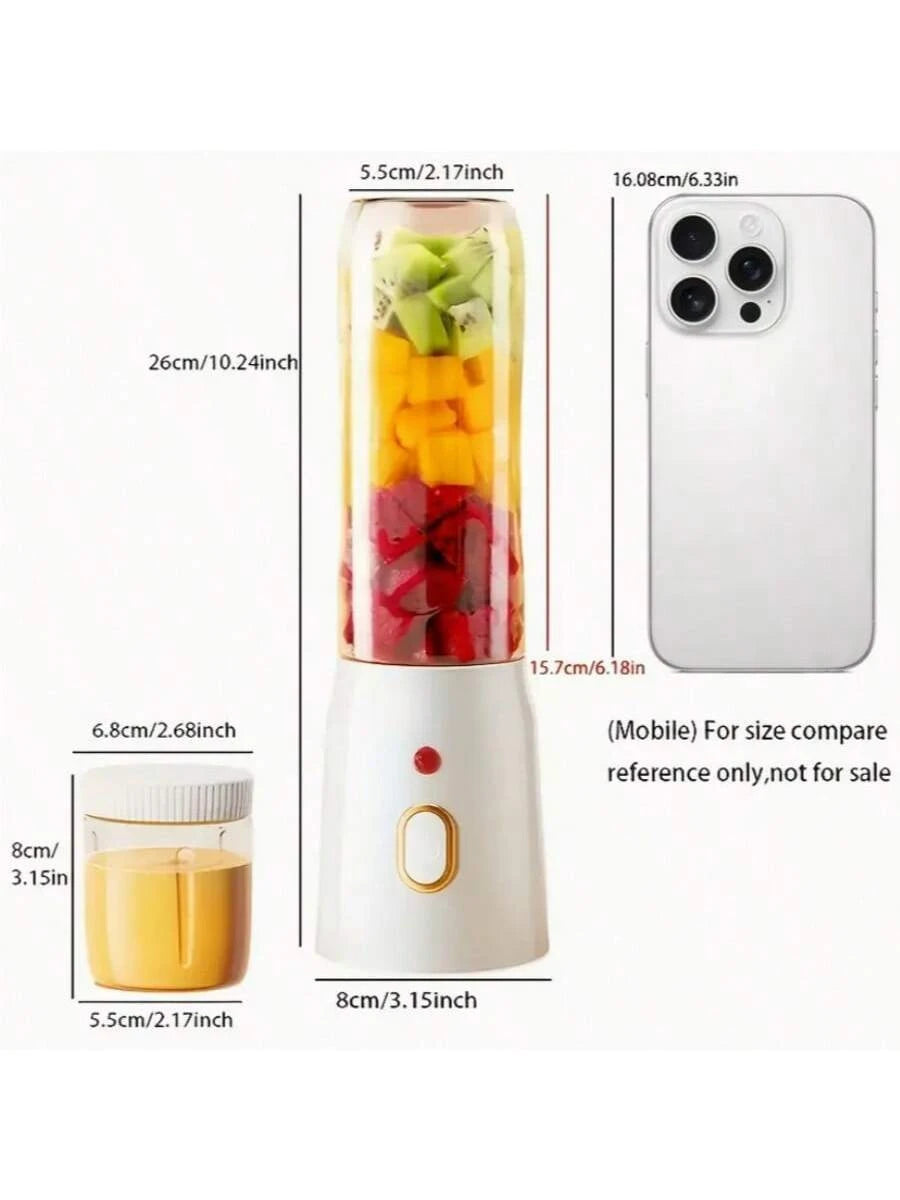 USB Rechargeable Multi-Function Juicer, 2 Mini Wireless Cups, Long Battery Life for Home Travel