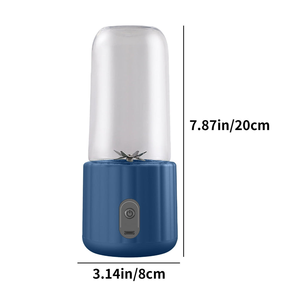 Portable Rechargeable Juicer Small Juicer Cup with 6 Blades, Student Home Multifunctional Juicer Machine 380ml Handheld for Sports, Travel