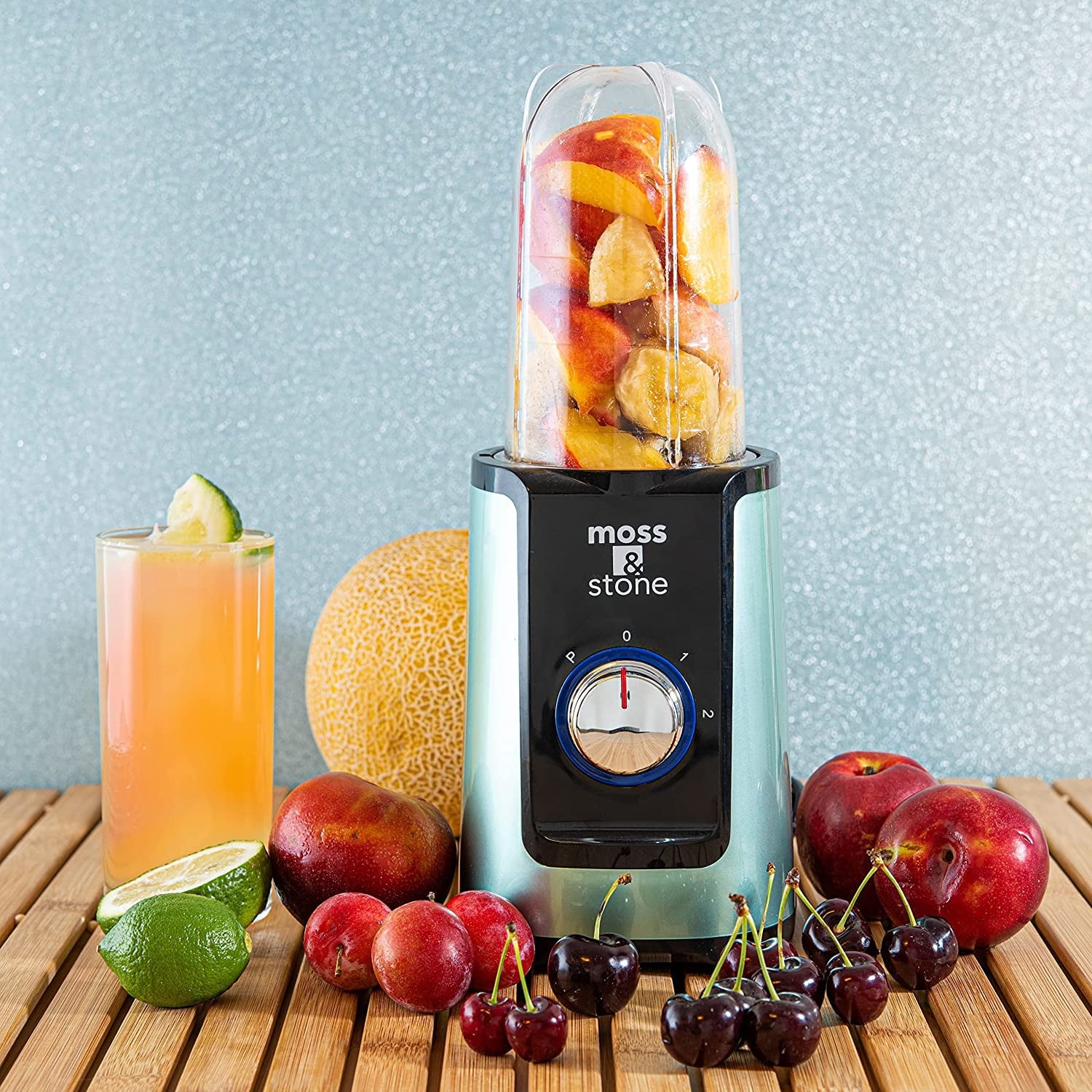 Moss &amp; Stone 2 in 1 Personal Blender with Additional Blender Cup, Mini Blender, Juice Blender &amp; Smoothie Maker (Spray Pearl Green)