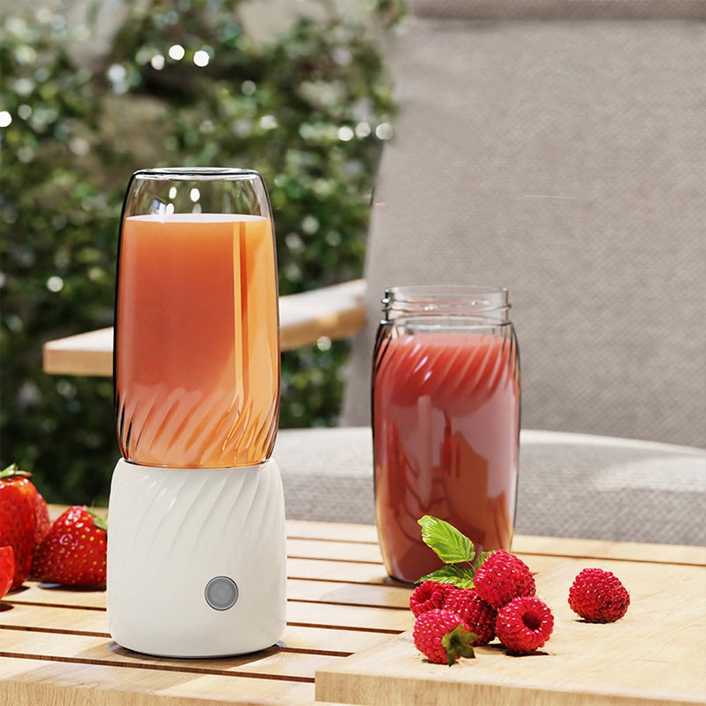 Portable Blender, Personal Size Blender for Shakes and Smoothies with 6 Blades, 10 Oz Mini Blender Cup with Travel Lid and USB Rechargeable for office, Gym, Kitchen