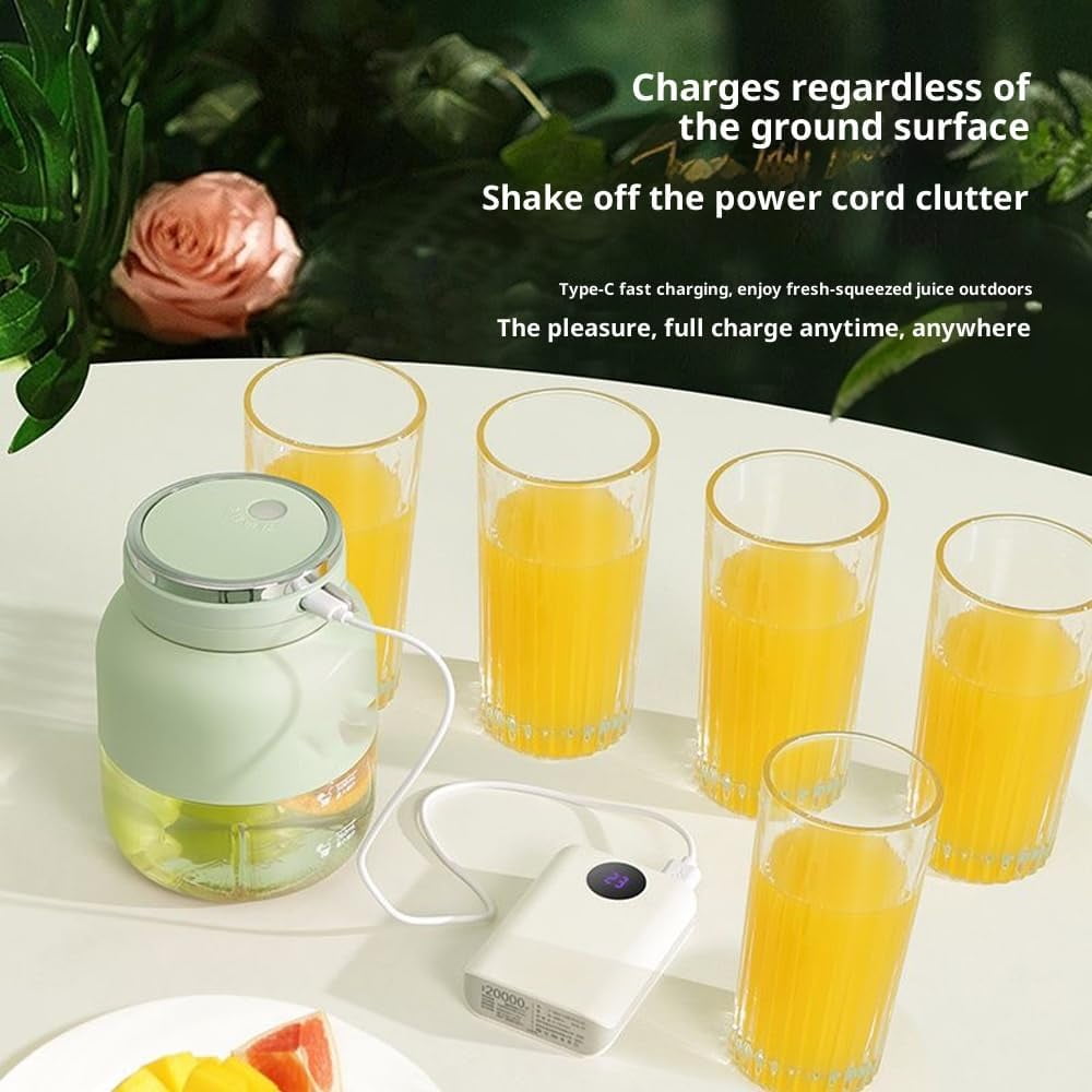 Blender Mini Japan, 28 OZ Hand Blender — No Filter Required One Cup with Double Lid, USB-C Rechargeable For Home, Office, Or Travel