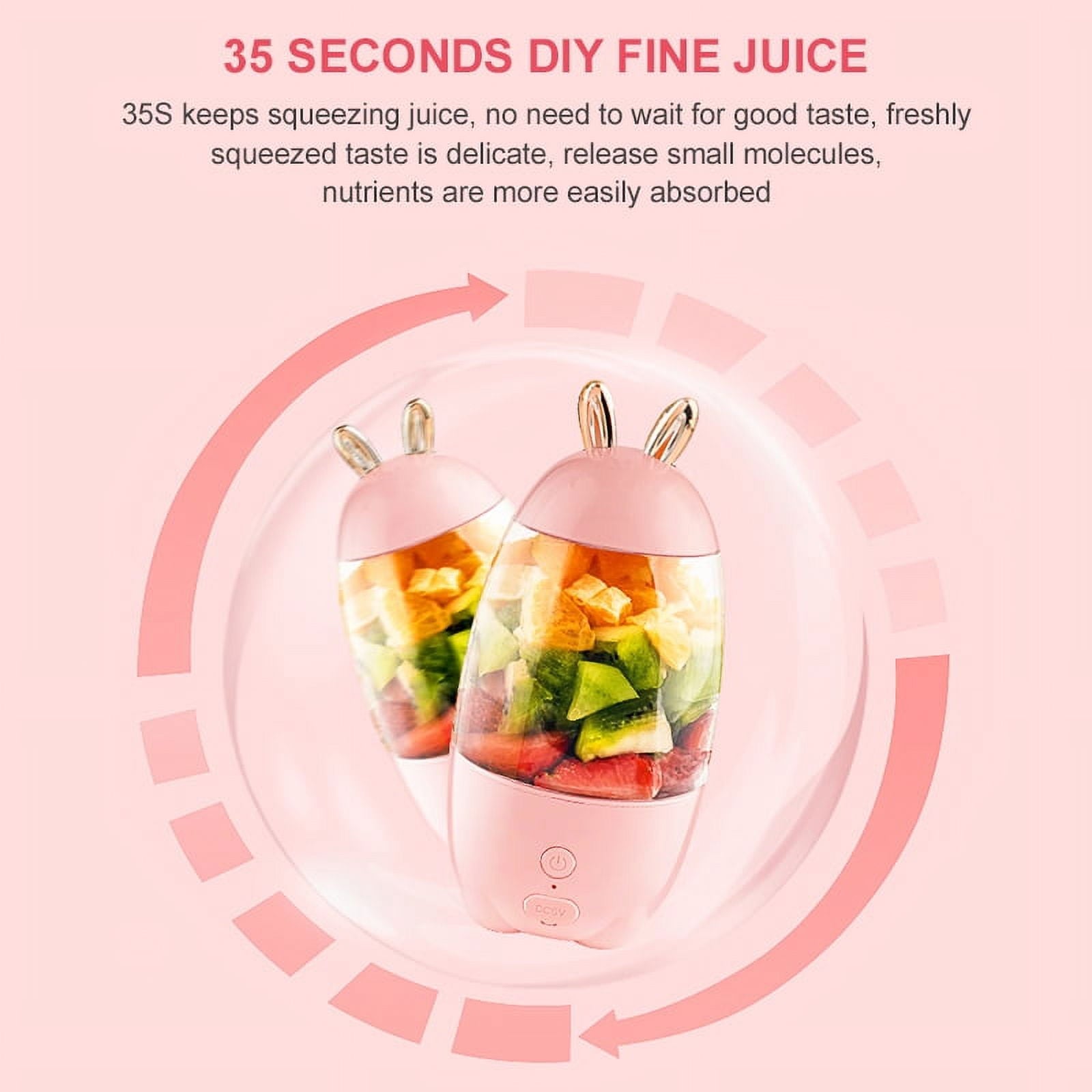Portable Blender, Smoothies Blender, Mini Blender Single Serve 400ml USB Rechargeable Blender, Small Juice Mixer Portable Juicer for Home, Travel &amp; Gym(Pink)