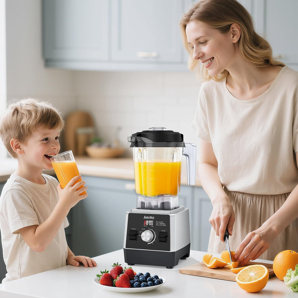 Blenders for Kitchen with 68Oz. Large Capacity, 1800W Max Power Smoothie Blender, 3 Preset Programs &amp; 7 Speeds, Professional Countertop Blender for Smoothies, Ice Crush, Generation2 Silver