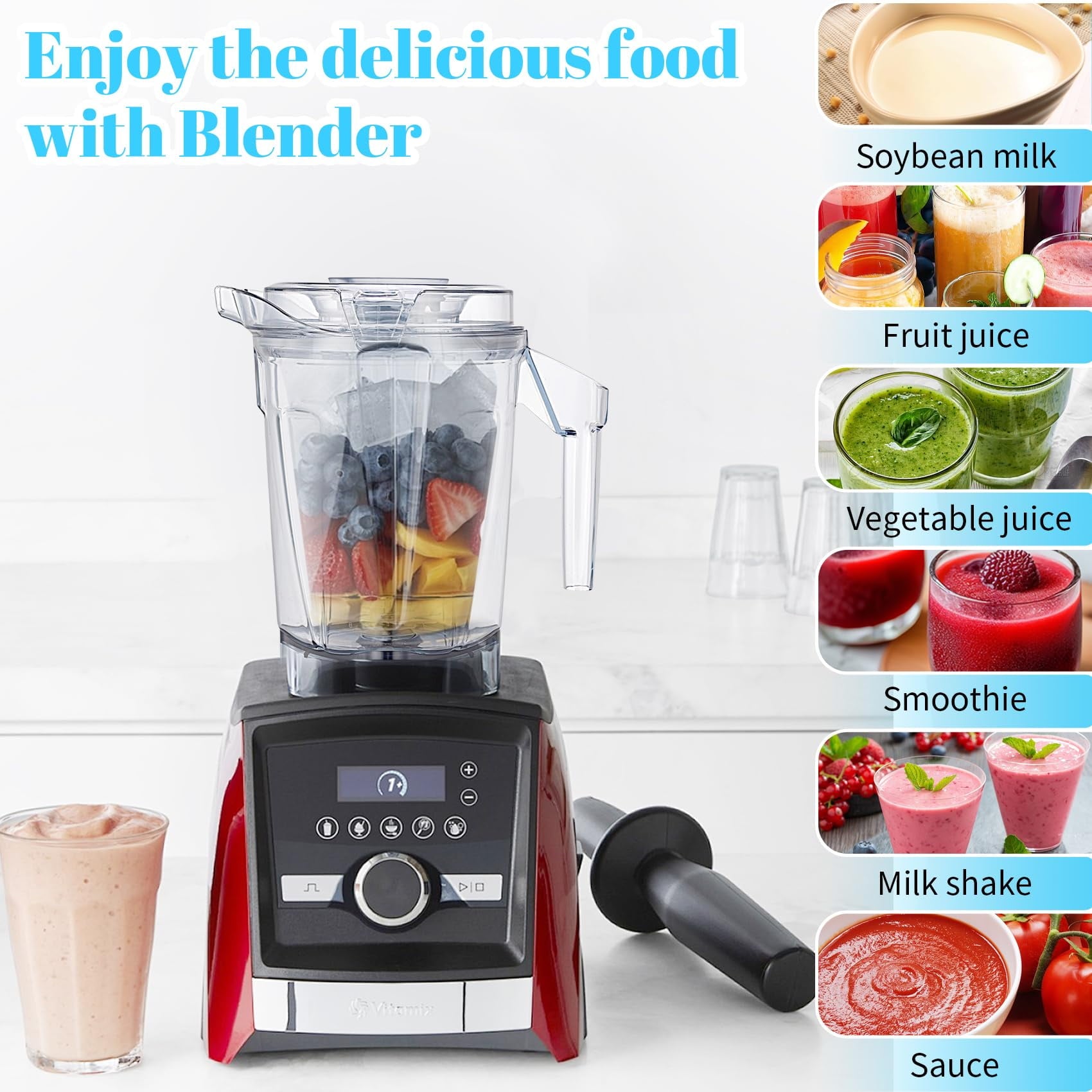 For Blender Pitcher 64oz Container, fit for A3500 A3300 A2500 A2300 X2 X3 X4 X5 V1200 Smart Blender