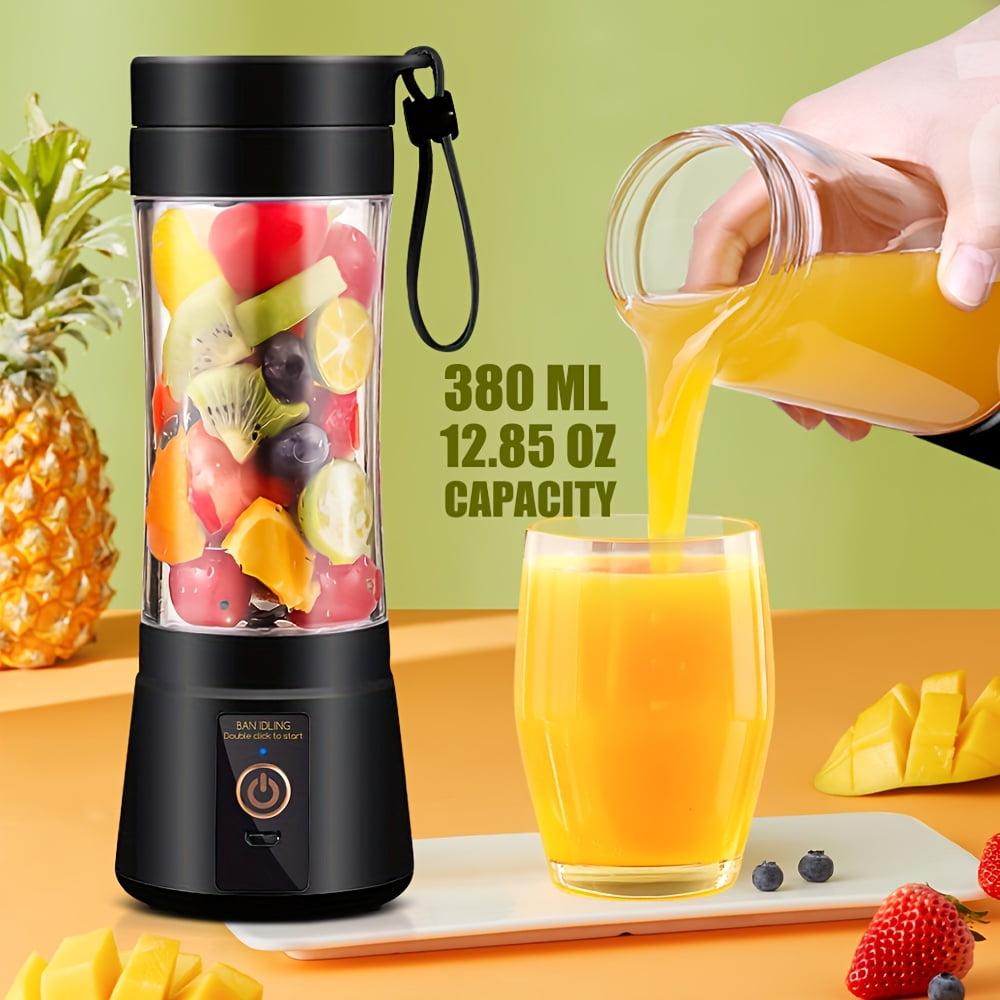 [12.85/15.22 ounce rechargeable Mini Blender] Portable USB rechargeable mini Blender and juicer - 3 modes, digital display, safety lock, food-grade PP, easy to clean, ideal choice for travel