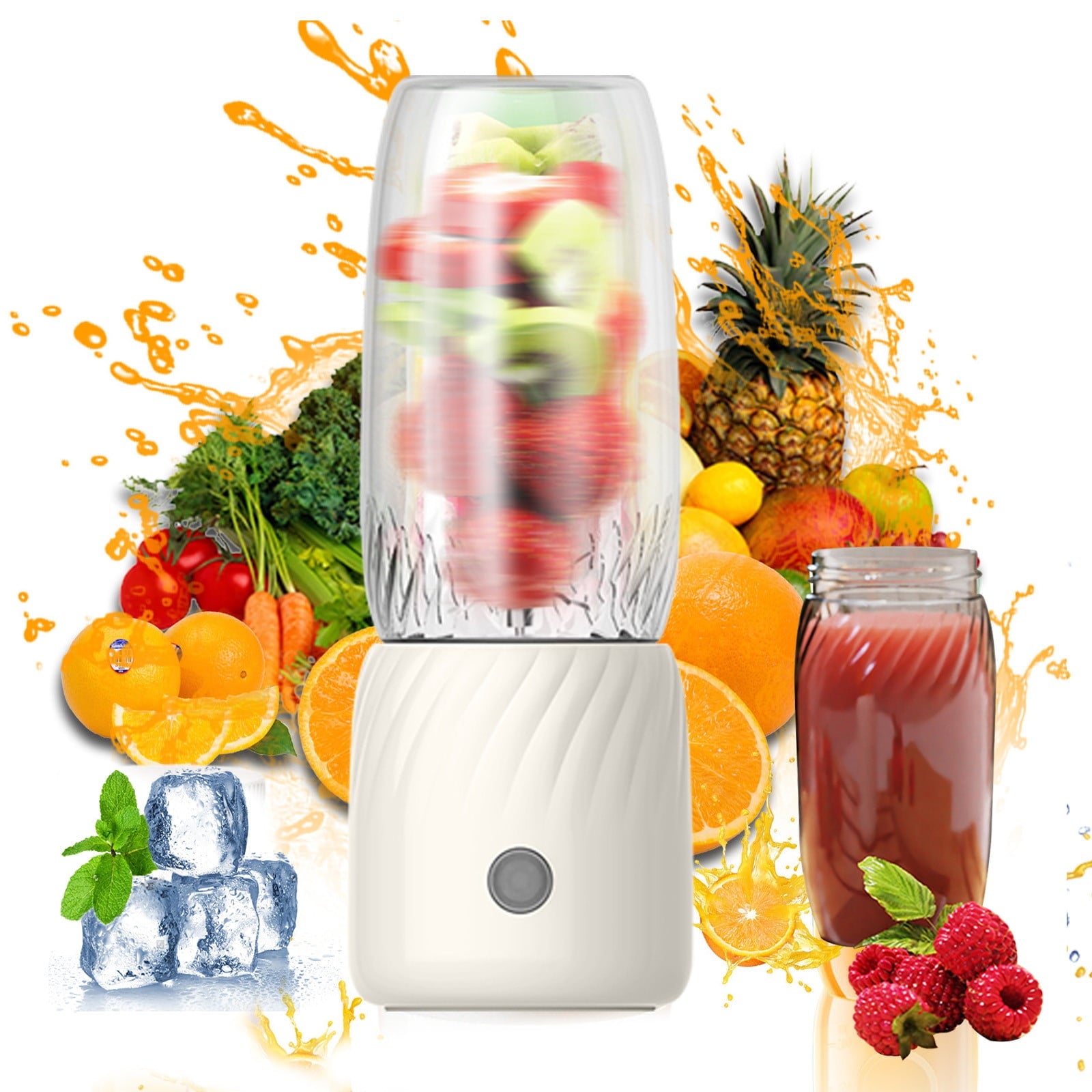 Portable Blender, Personal Size Blender for Shakes and Smoothies with 6 Blades, 10 Oz Mini Blender Cup with Travel Lid and USB Rechargeable for office, Gym, Kitchen
