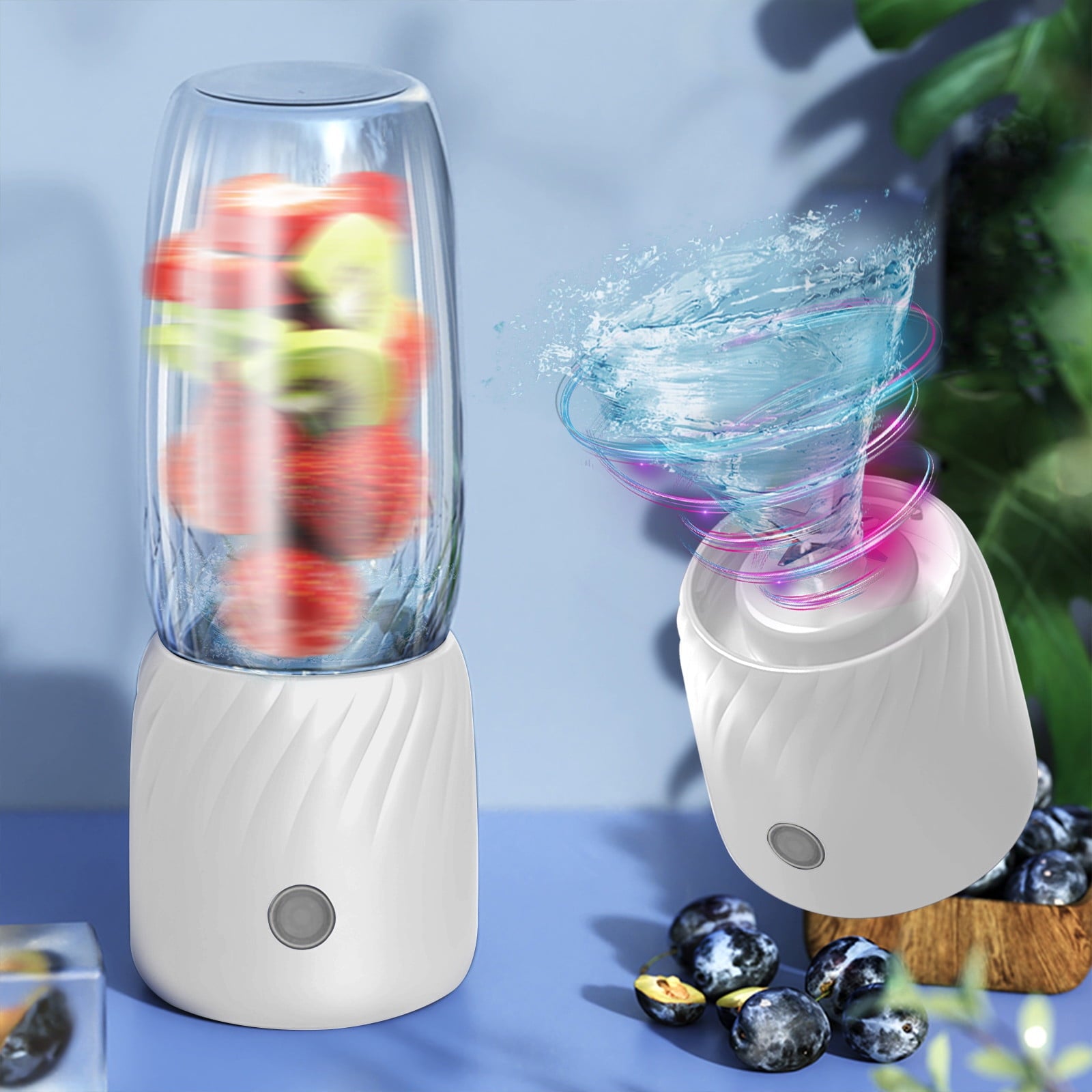 Portable Blender Juicer Machine - USB Rechargeable with 6 Blades for Shakes, Fruits &amp; Outdoors (1 Count)