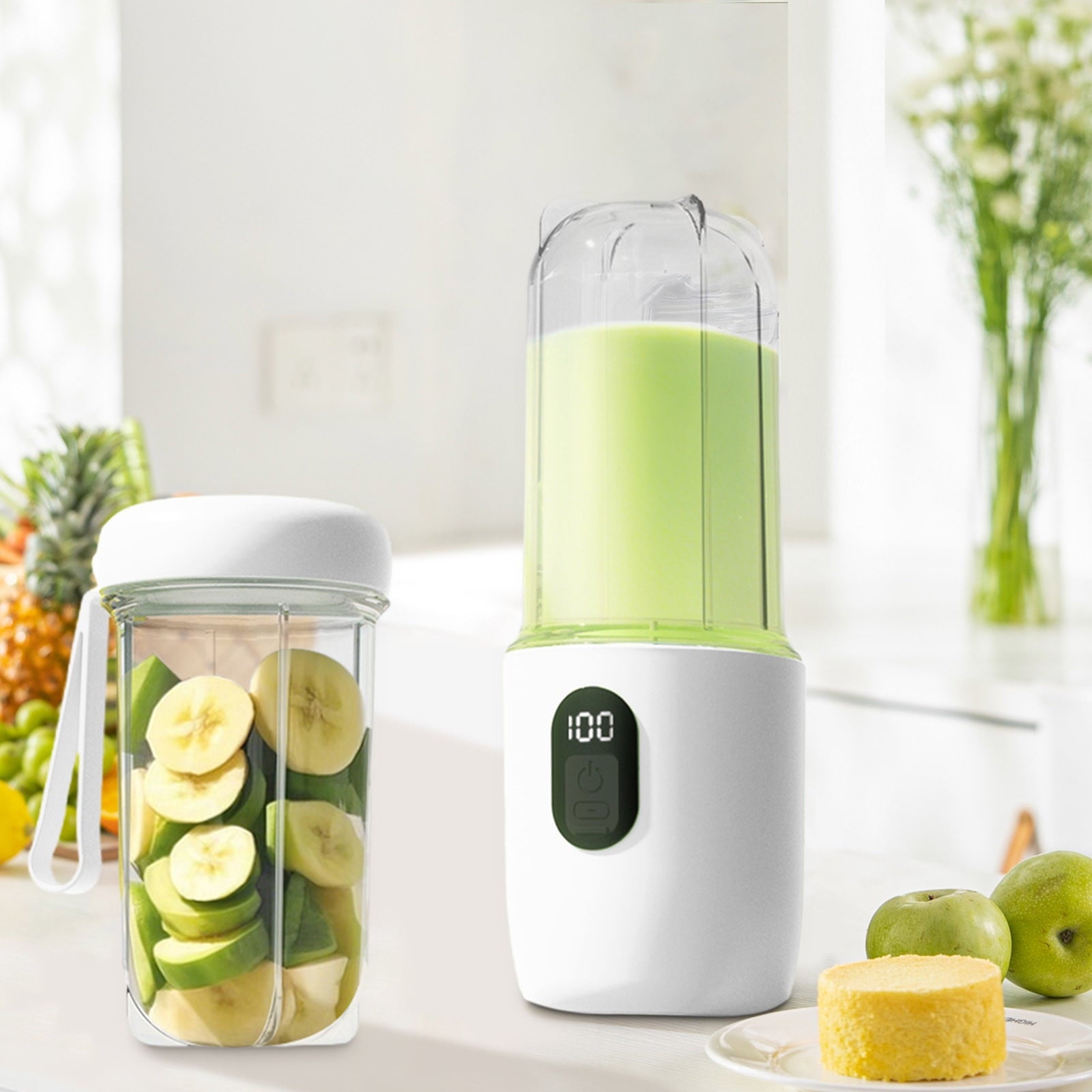 Personal Blender Single Serve Shake &amp; Smoothies Maker with Portable Travel Sport Bottle, Mini Juicer, Single Serve Blender for Smoothies and Shakes, USB Rechargeable, Battery Level Display, 17 oz