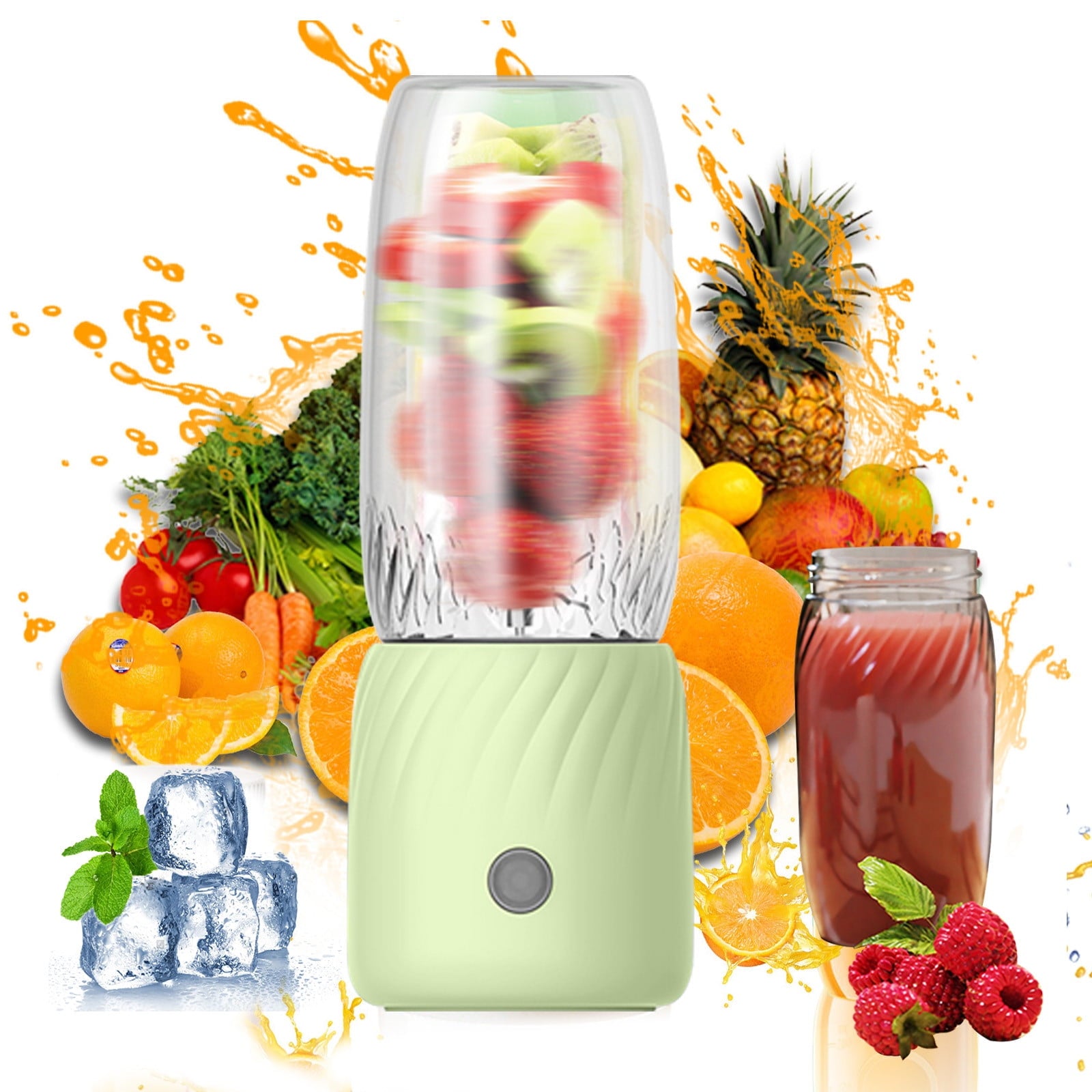 Portable Blender, Personal Size Blender for Shakes and Smoothies with 6 Blades, 10 Oz Mini Blender Cup with Travel Lid and USB Rechargeable for office, Gym, Kitchen