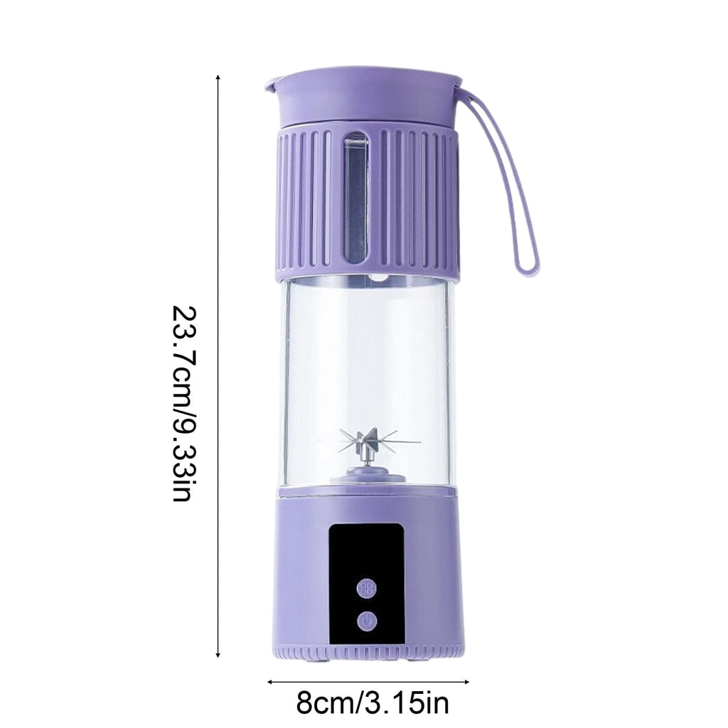 Portable Electric Juicer Cup 450ml USB Rechargeable Blender for Fresh Juice Smoothies, Kitchen Food Grinder with Stainless Steel Blades, Travel Mini Juicer