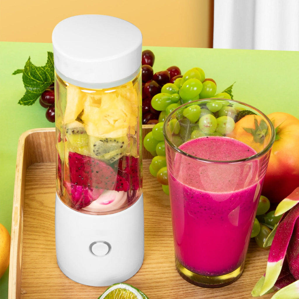 Portable USB Rechargeable Juicer, 4 Ultra-Blades Smoothie Maker, Personal Fruit Blender for Home, Travel, Office, Gym, Easy to Clean and Carry
