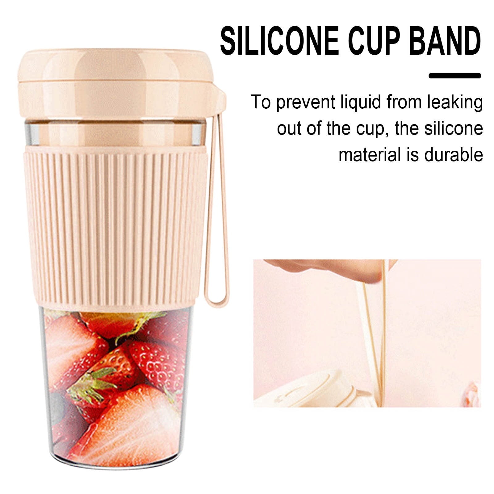 Multifunctional Juicer Small Juicer Squeezed Juicer Automatic Portable Juicer Usb Battery Powered (Pink)