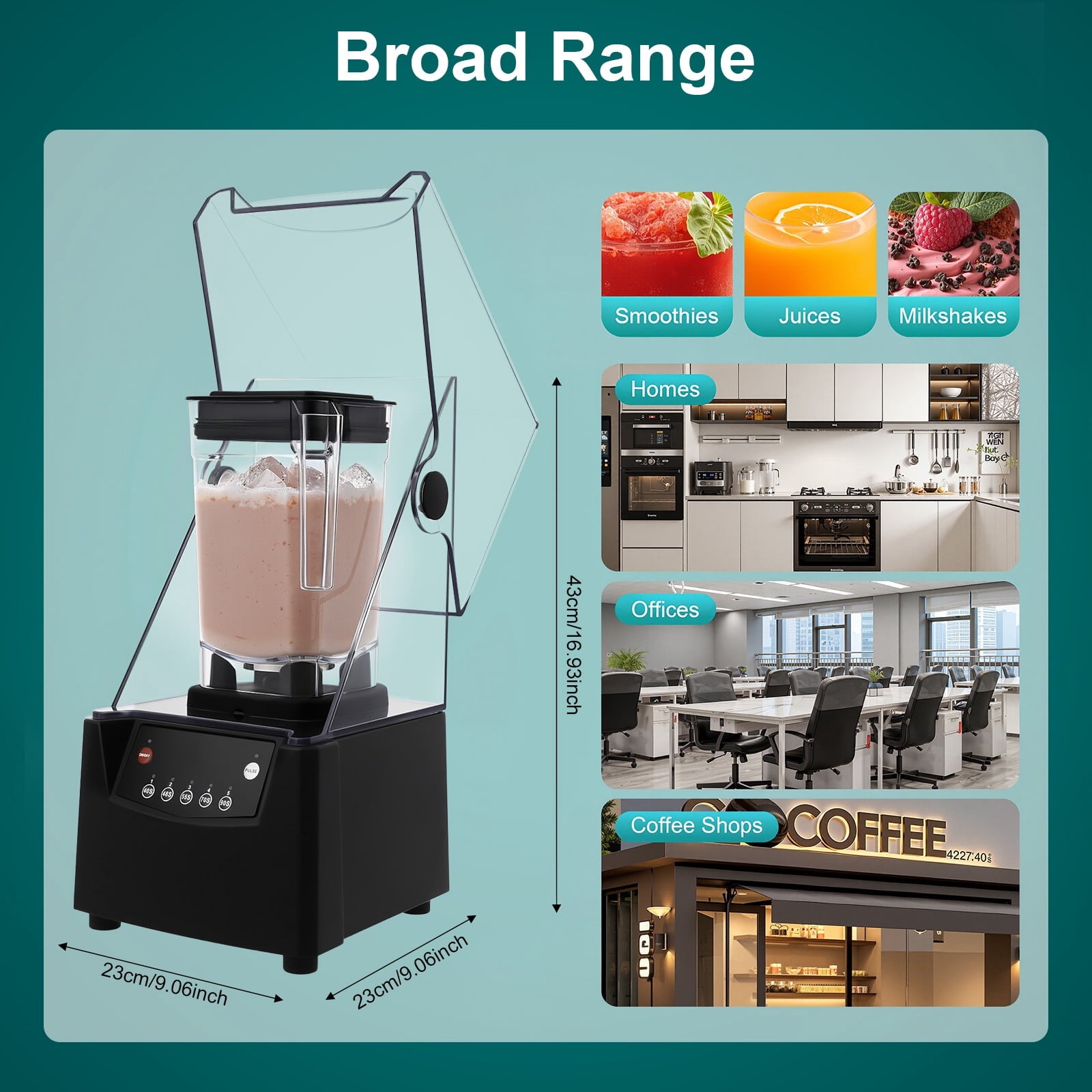 Professional 110V 2200W High Power Quiet Blender 1.8L Soundproof Blender for Shakes, Smoothies &amp; Ice Crushing