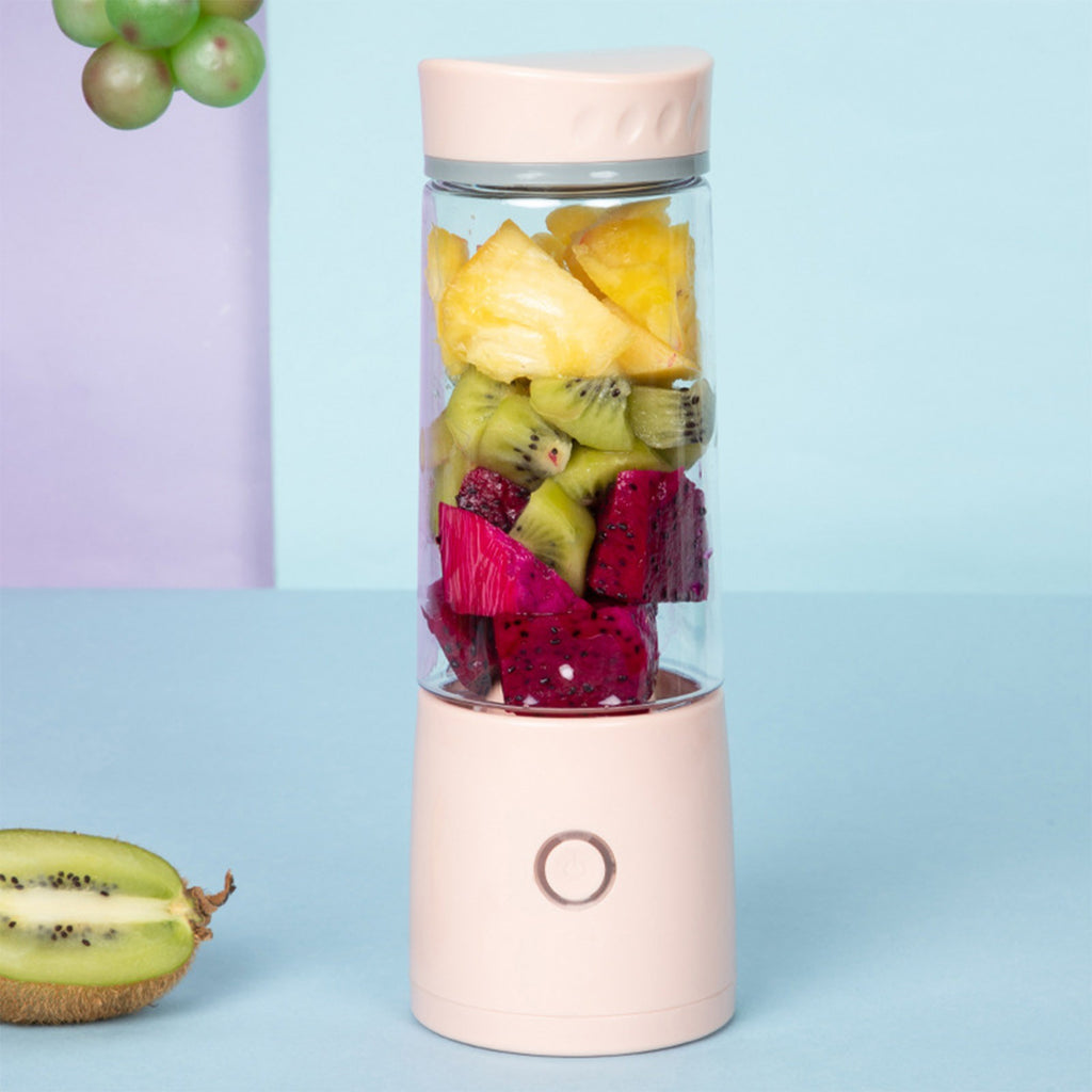 Portable USB Rechargeable Juicer, 4 Ultra-Blades Smoothie Maker, Personal Fruit Blender for Home, Travel, Office, Gym, Easy to Clean and Carry