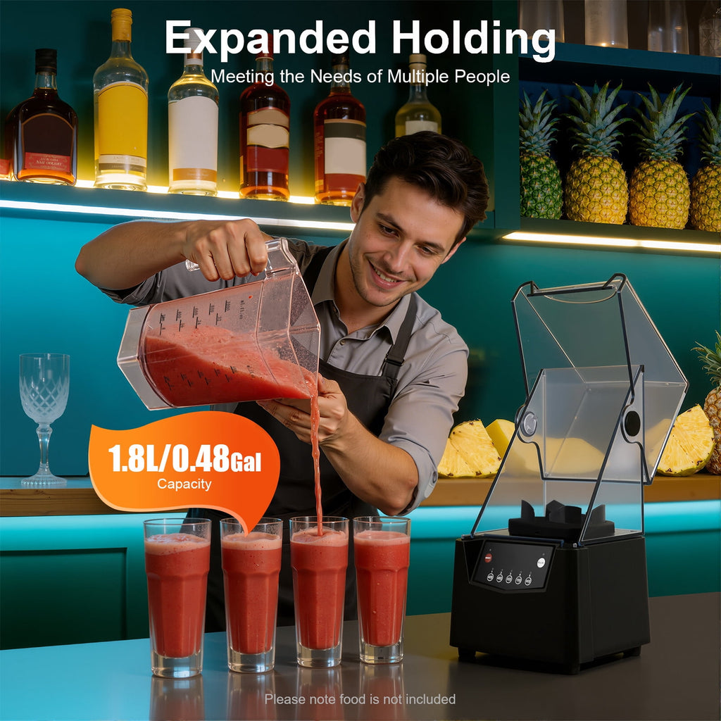 Professional 110V 2200W High Power Quiet Blender 1.8L Soundproof Blender for Shakes, Smoothies &amp; Ice Crushing