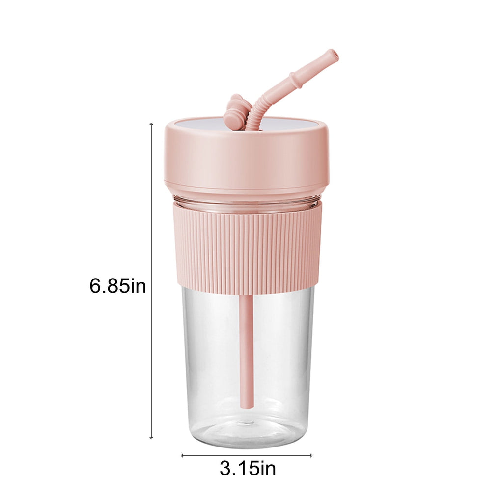 Portable 6-Blade Blender for Shakes and Juices – Easy-to-Clean with Integrated Straw Enjoy Smoothies on the Go