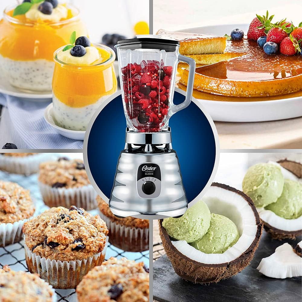 Original 3 Speed Chrome Blender, 5 Cup Glass Jar