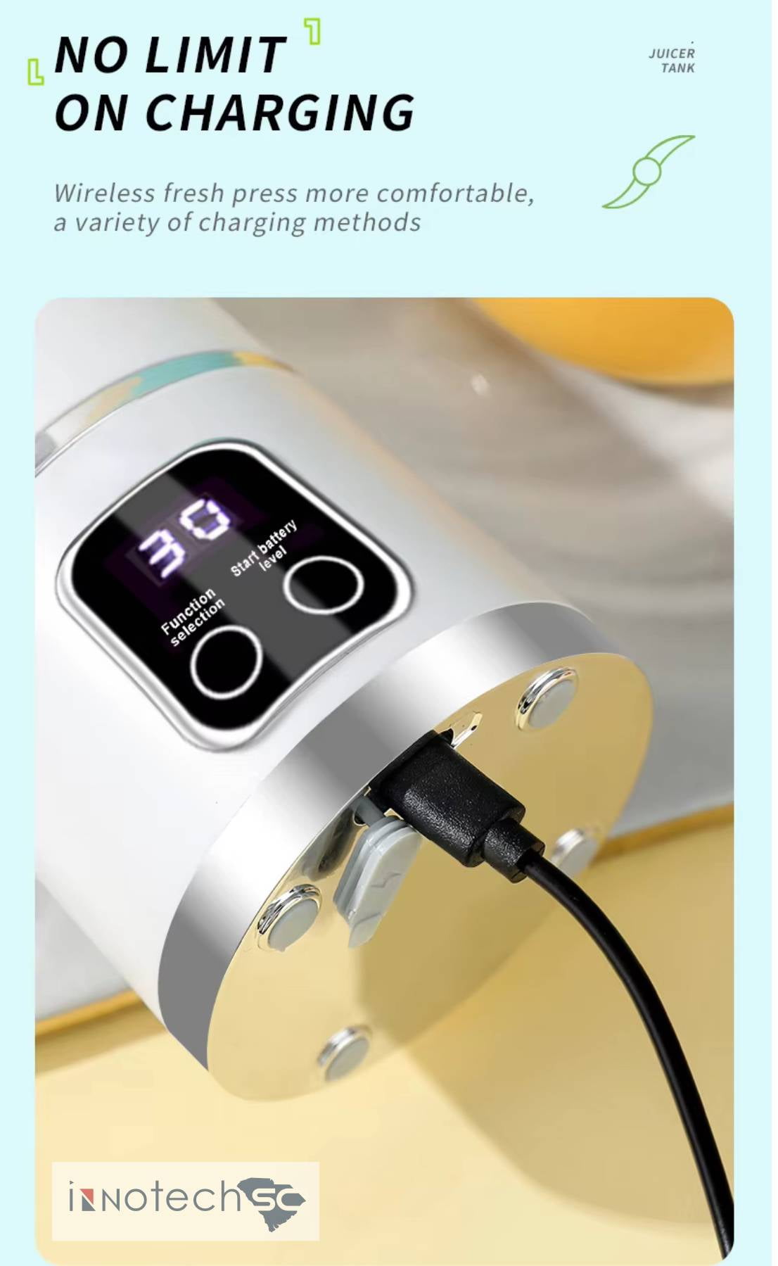 SC Portable Personal Electric USB Juicer，500ML Mini Blender Portable Blender For Shakes and Smoothies juice，12 Blades Great for Mixing，Compact、Convenient and Versatile