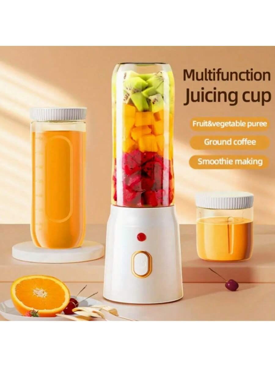 USB Rechargeable Multi-Function Juicer, 2 Mini Wireless Cups, Long Battery Life for Home Travel