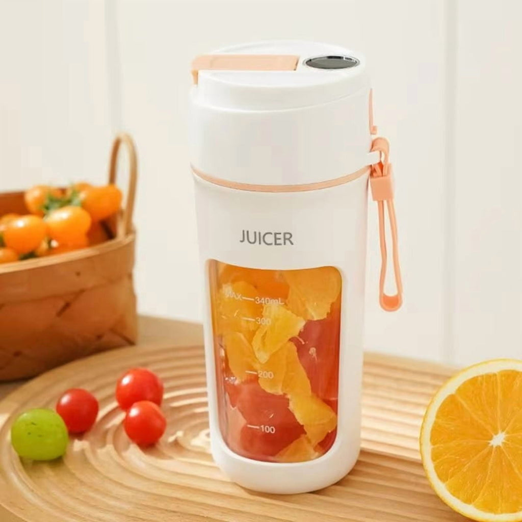 Portable Juicer Electric Blender Multifunction Maker Machine Fruit Extractors Smoothies Mixer 6 Blades 1200mAh Pink
