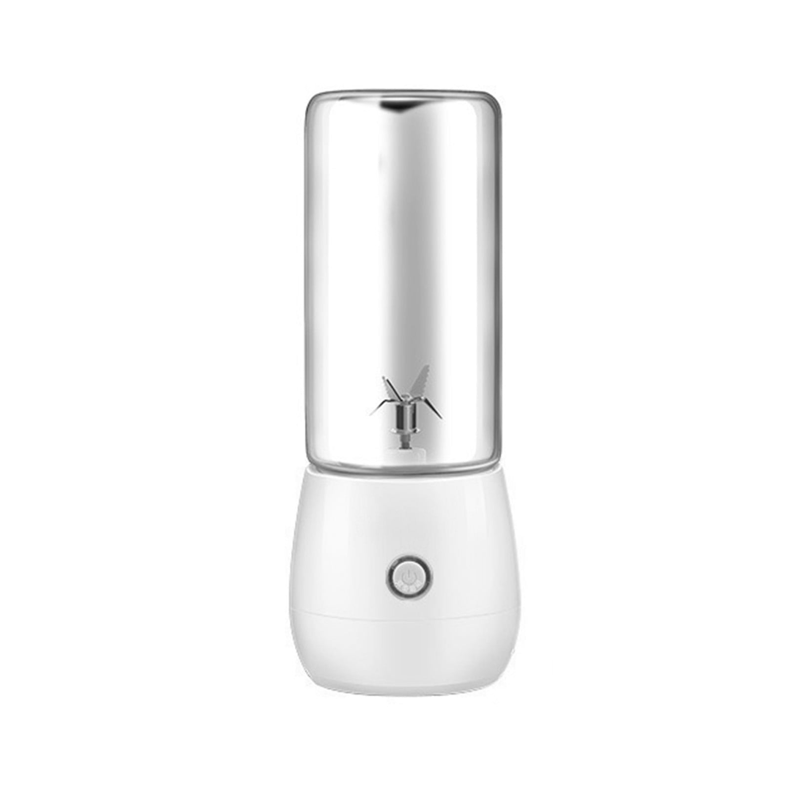 Home Portable USB Rechargeable Juicing Cup, Mini Personal Blender for Fruit Smoothies, 4-Blade Stainless Steel, Leak-Proof Travel Cup, White Pink Decor