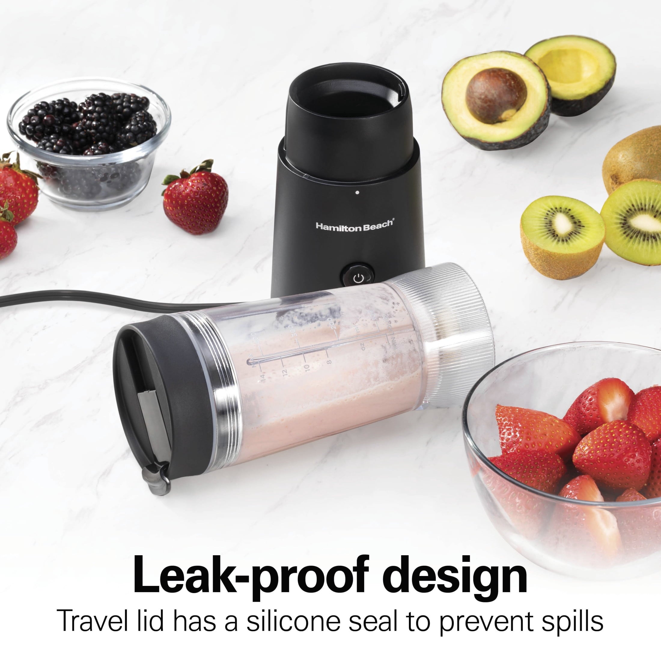 Personal Blender for Smoothies with Travel Lid, 14 oz, Black