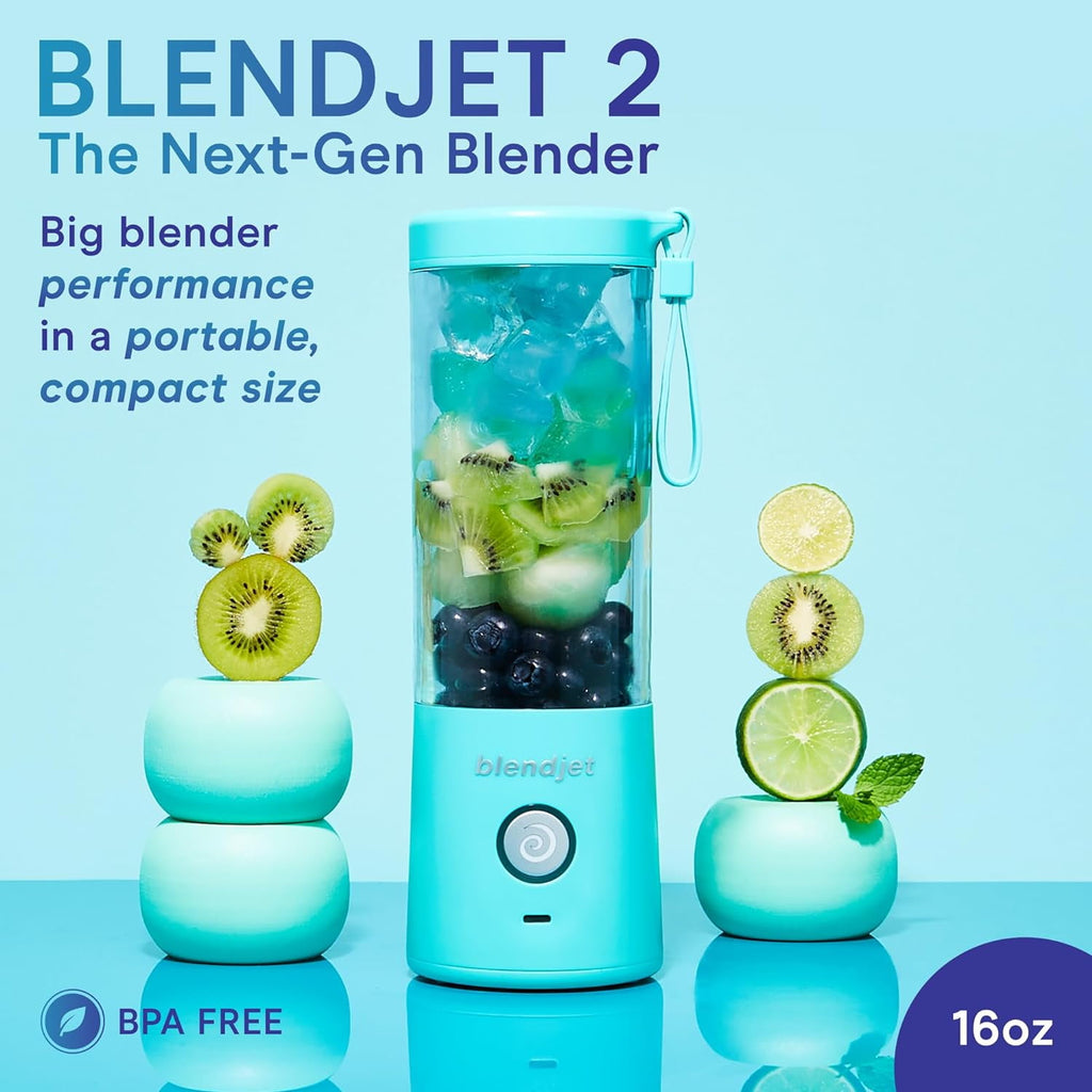 Portable Blender for Smoothies &amp; Shakes - 16oz Cordless Personal &amp; Small Blender, USB-C Rechargeable &amp; Self Cleaning - Quiet Mini Travel Blender with Stainless Steel Blade (Black)