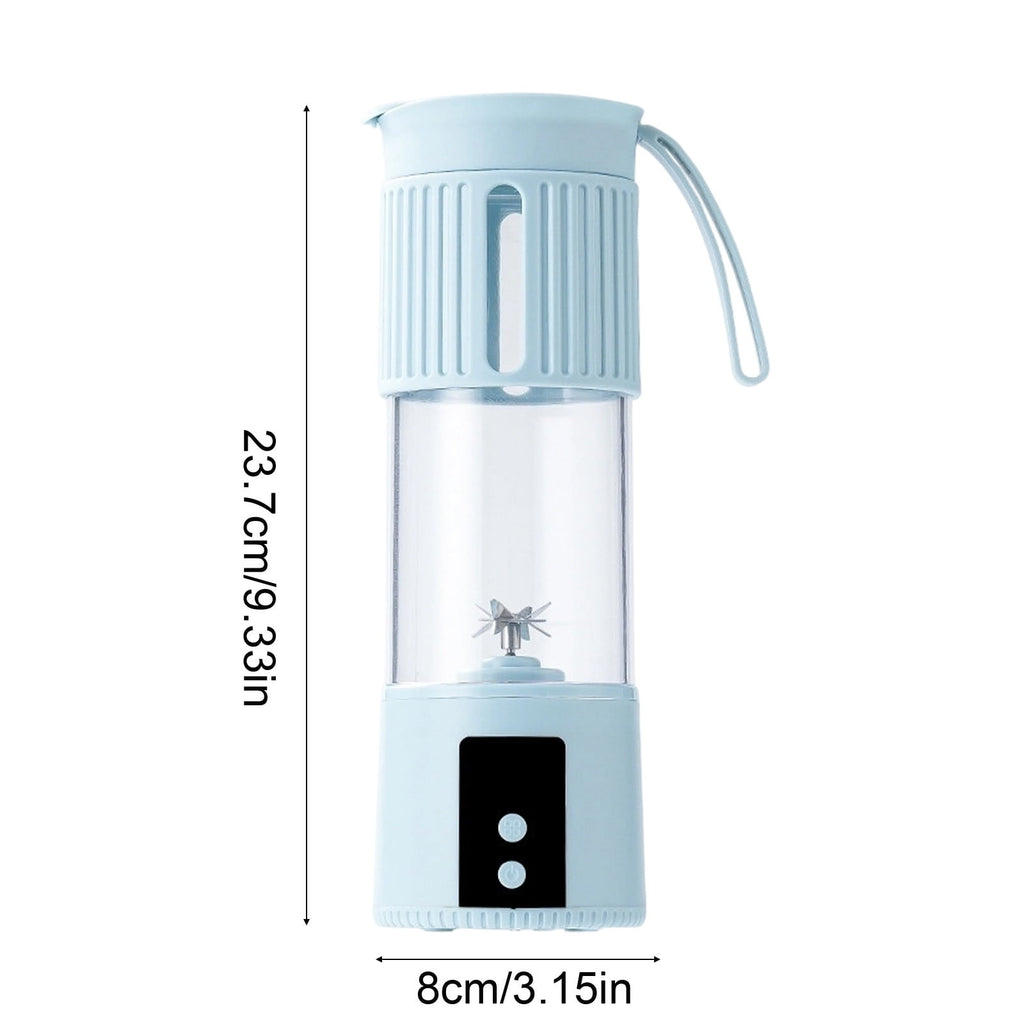 Portable Electric Juicer Cup 450ml USB Rechargeable Blender for Fresh Juice Smoothies, Kitchen Food Grinder with Stainless Steel Blades, Travel Mini Juicer