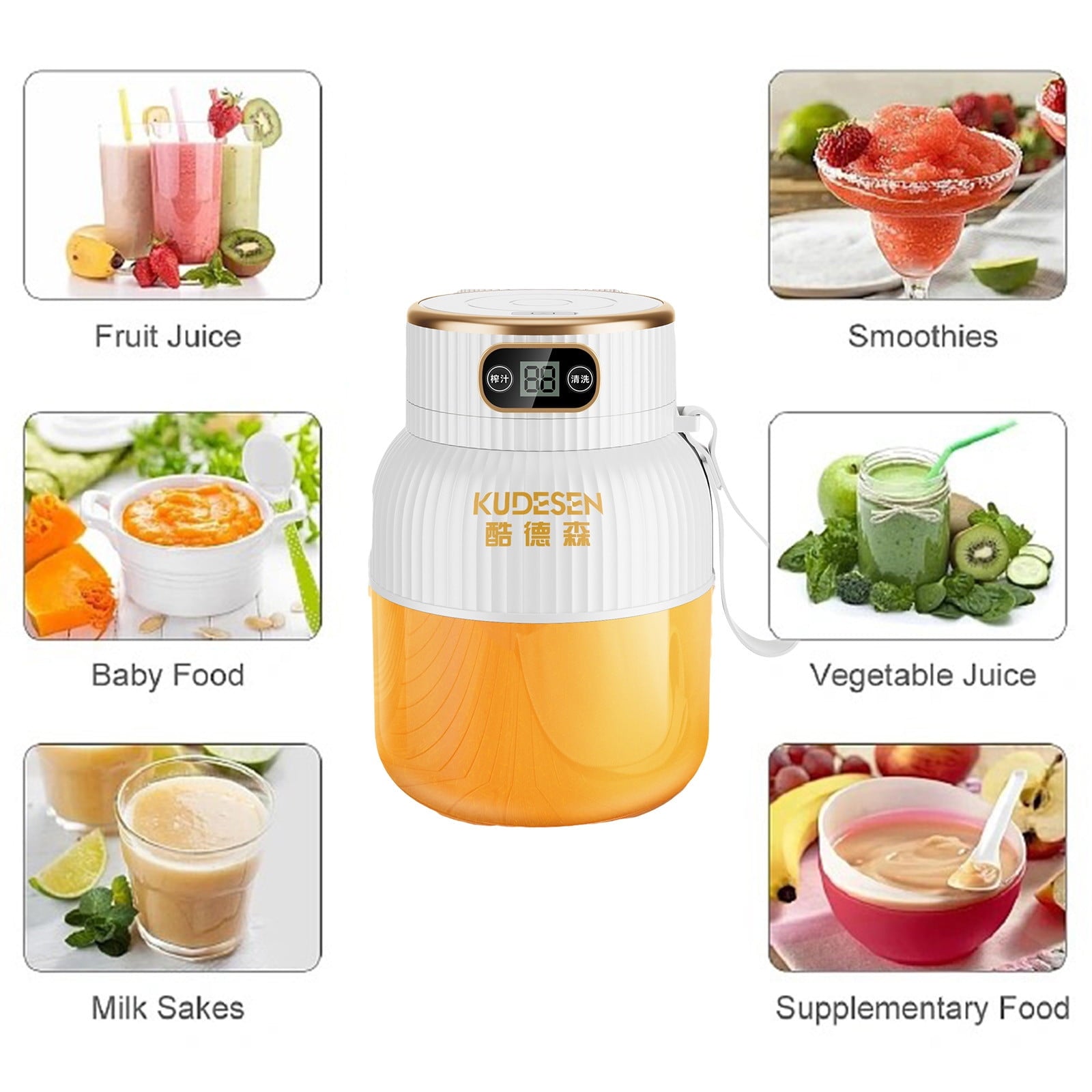 Portable Blender, 600ml Cordless Personal Blender for Protein Shakes, BPA Free, Leak-proof Lid, USB Rechargeable for Gym, Outdoor Sports