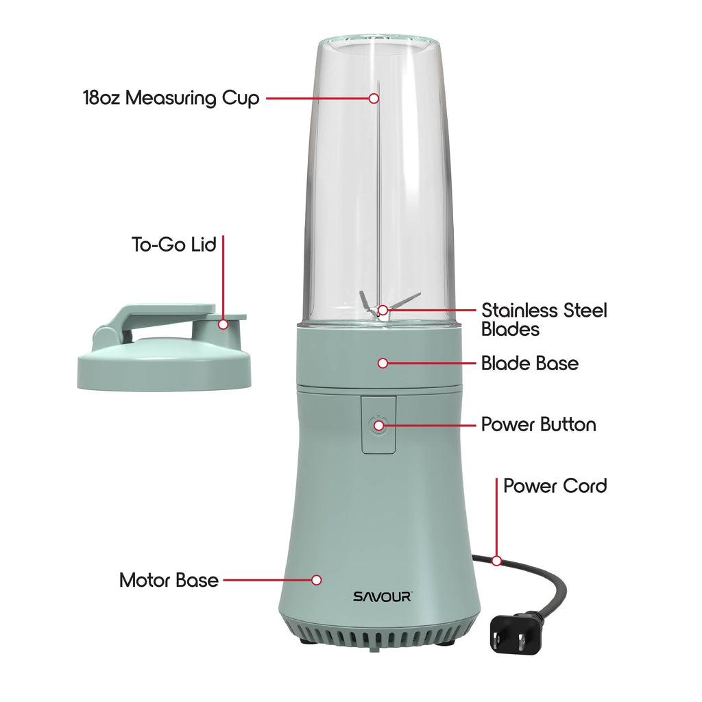 by 300W Mini Smoothie Blender – 18oz. Countertop Mini Blender for Smoothies, Sauces, Cocktails and More