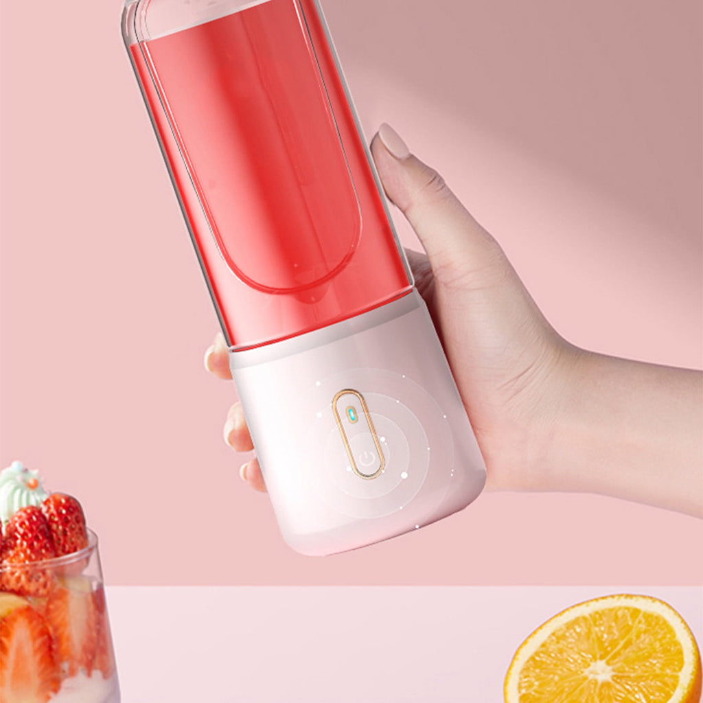 Portable USB Rechargeable Blender with 6 Blades, Ideal for Shakes, Smoothies, and Juices, Perfect for Sports, Travel, and Outdoor Activities Pink