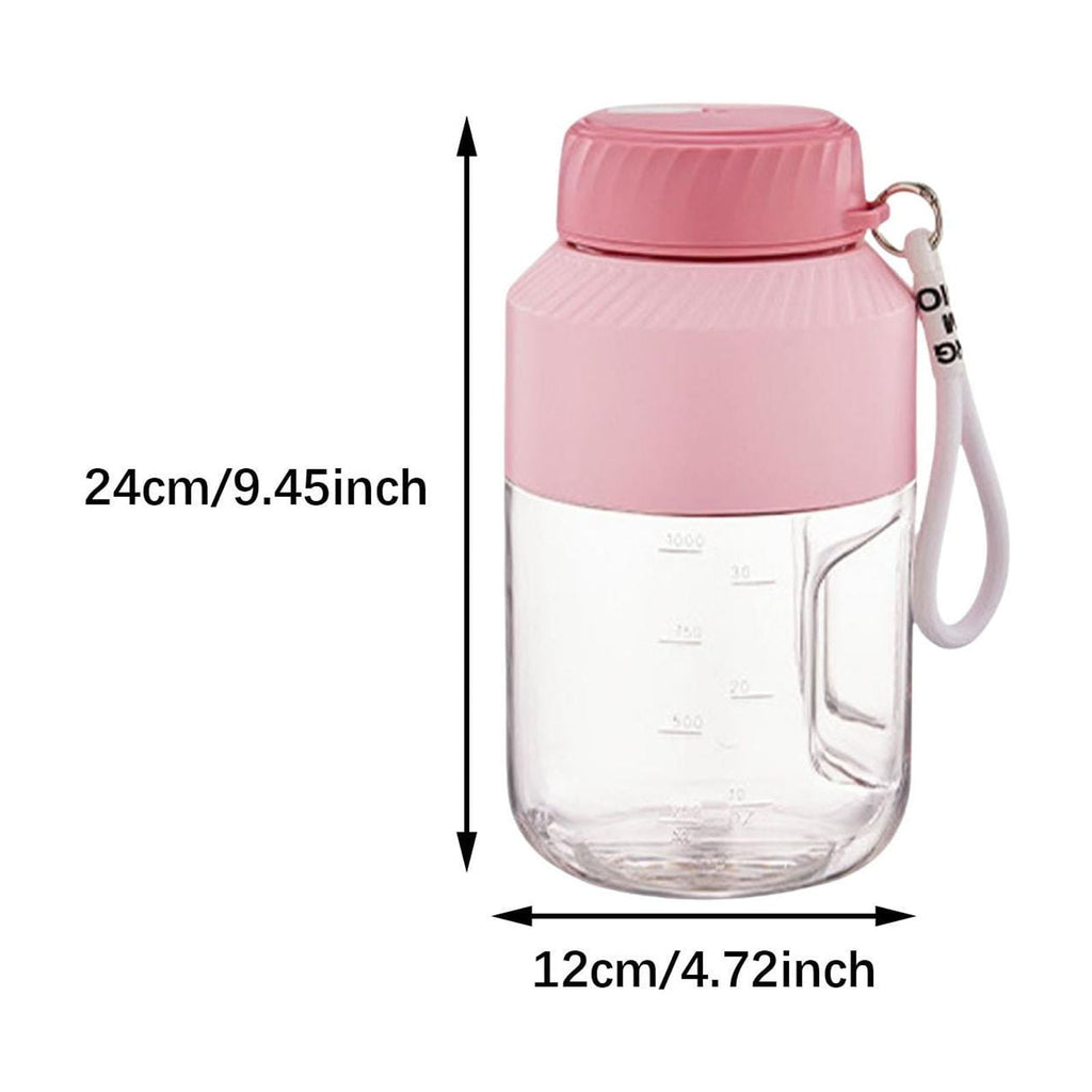 Portable Blender 1000ml Multifunctional for Shakes and Smoothies Travel Home Pink Single Lid