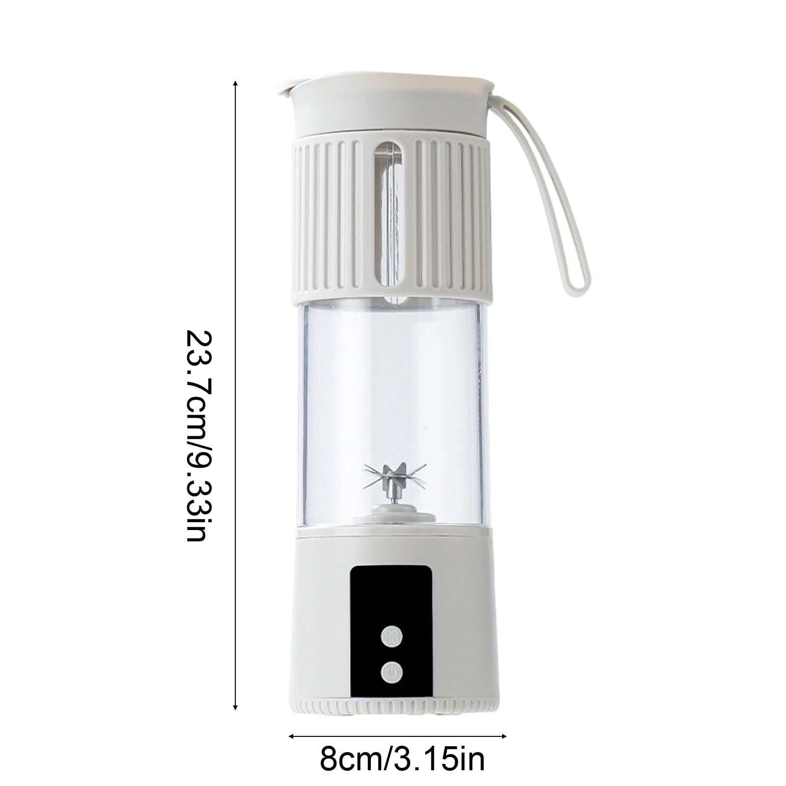 Portable Electric Juicer Blender • 12-Blade Stainless Steel • Glass &amp; Plastic Cup • 9.33x3.15in • Compact Kitchen Food Grinder • Purple White Green Beige