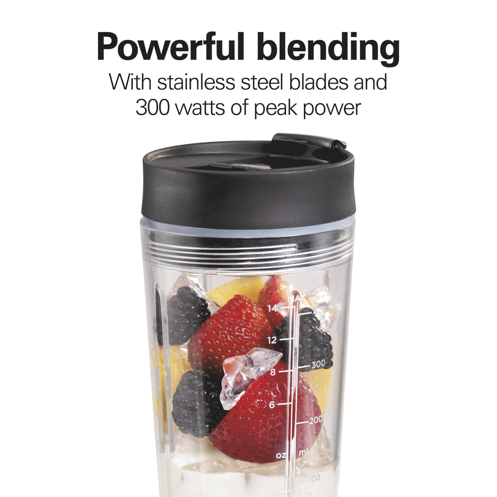 Personal Blender for Smoothies with Travel Lid, 14 oz, Black