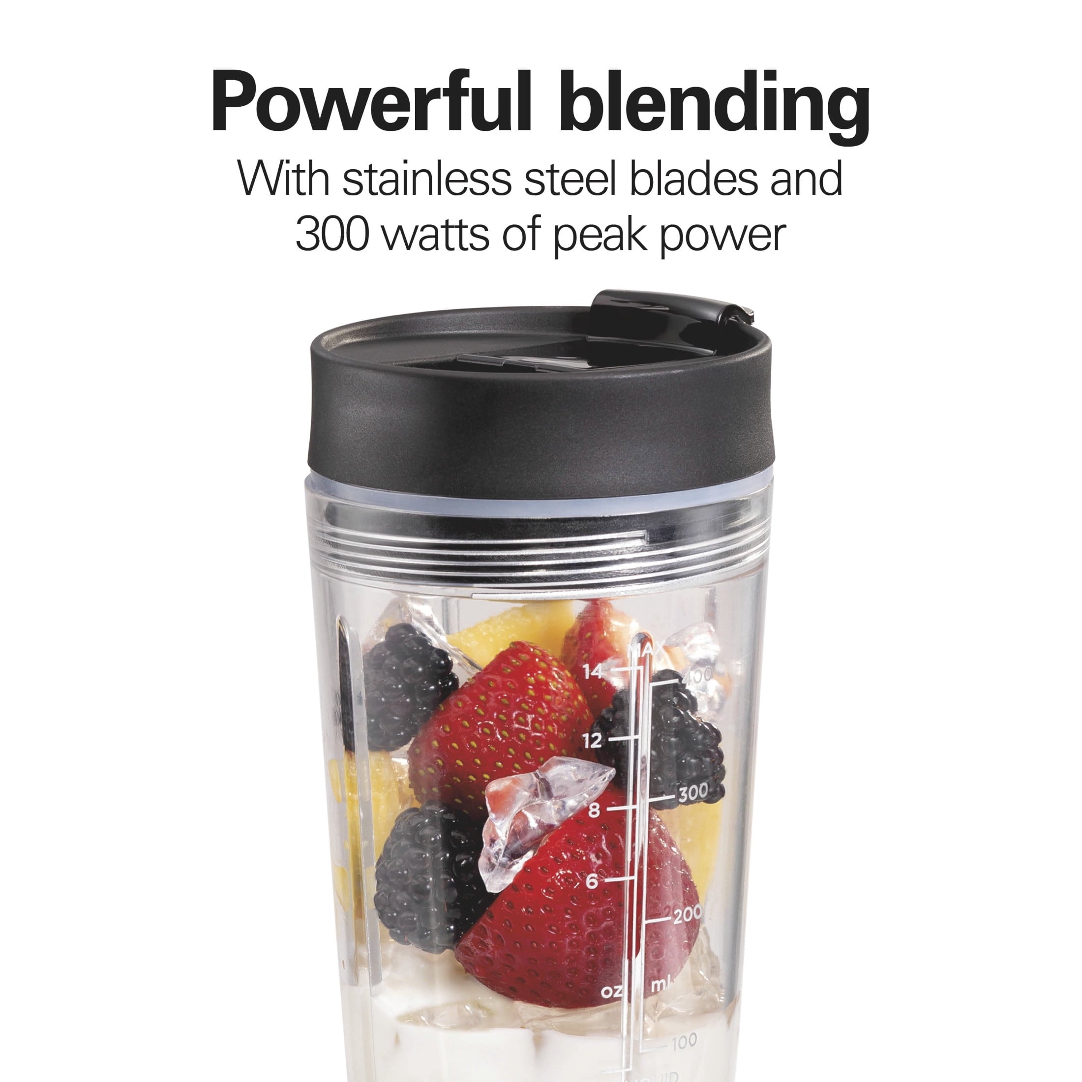Personal Blender for Smoothies with Travel Lid, 14 oz, Black