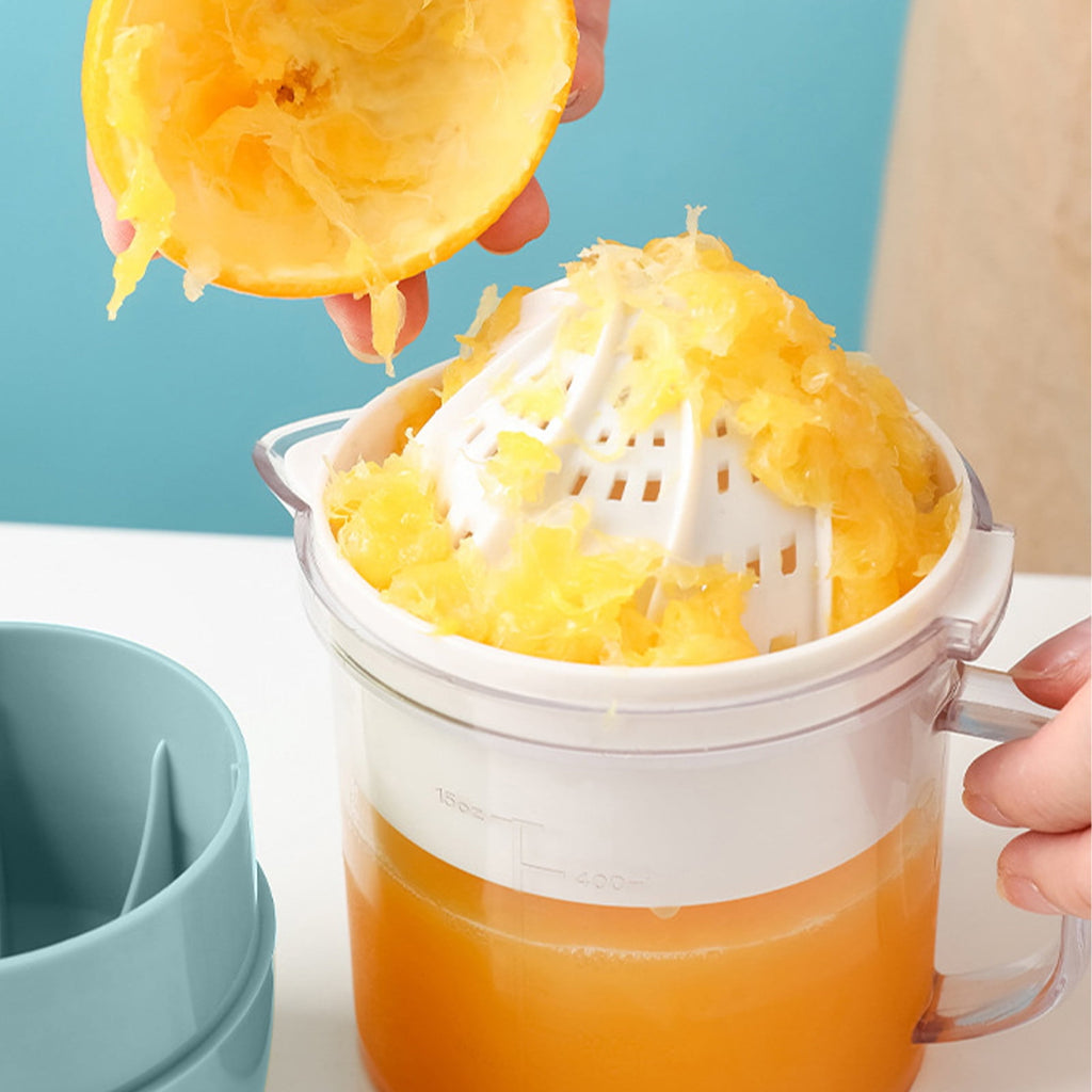 Kcavykas Citru Lemon Orange Juicer Manual Hand Squeezer With Built-in Measuring Cup And Grater - Premium Electric Orange Juicer Juice Extractor