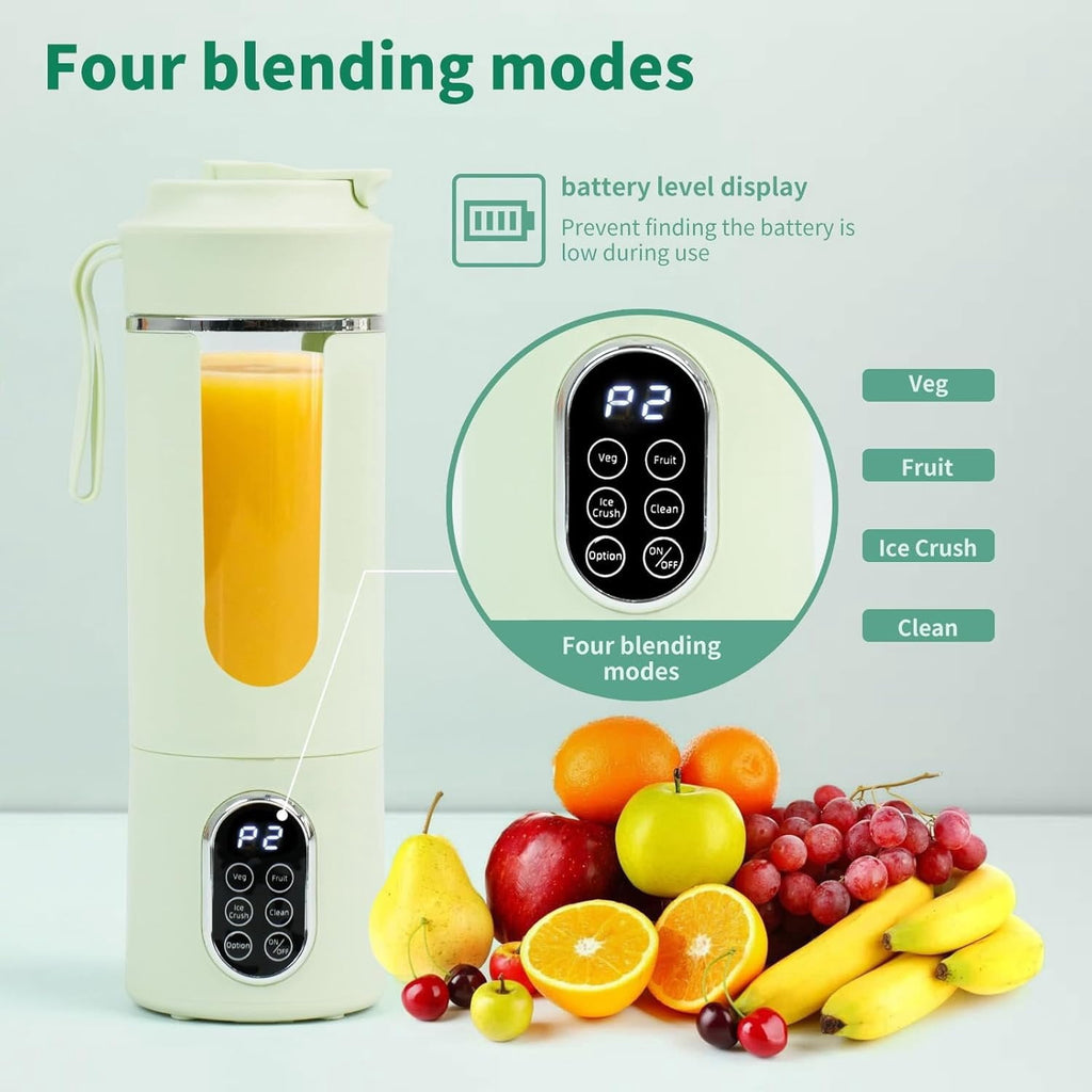 530ML Portable Blender,Mini Portable Electric USB Juicer,Small Personal Blender for Smoothies and Shakes,With Automatic Cleaning Function,Multi-Purpose and Easy To Use(beige)