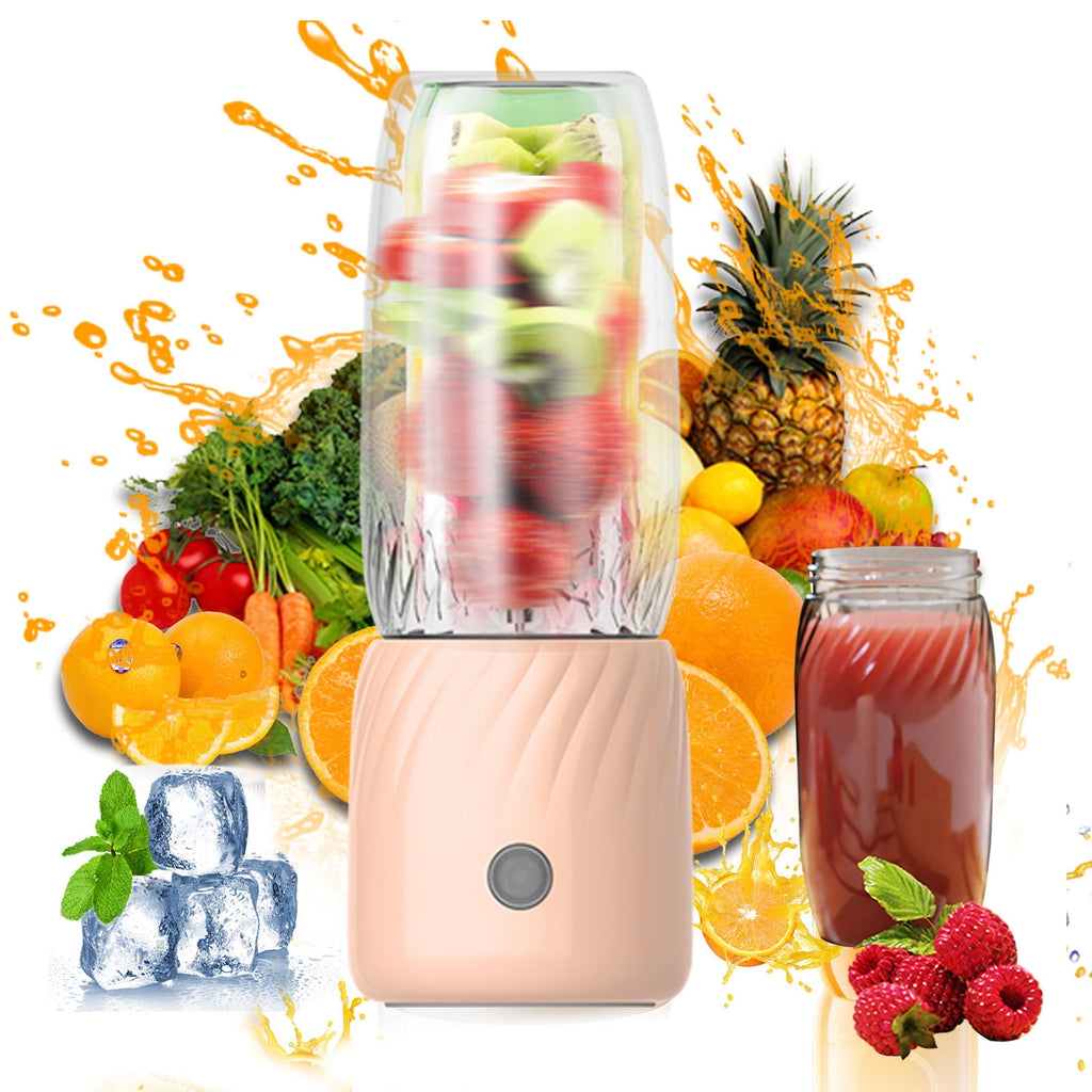 Portable Blender, Personal Size Blender for Shakes and Smoothies with 6 Blades, 10 Oz Mini Blender Cup with Travel Lid and USB Rechargeable for office, Gym, Kitchen