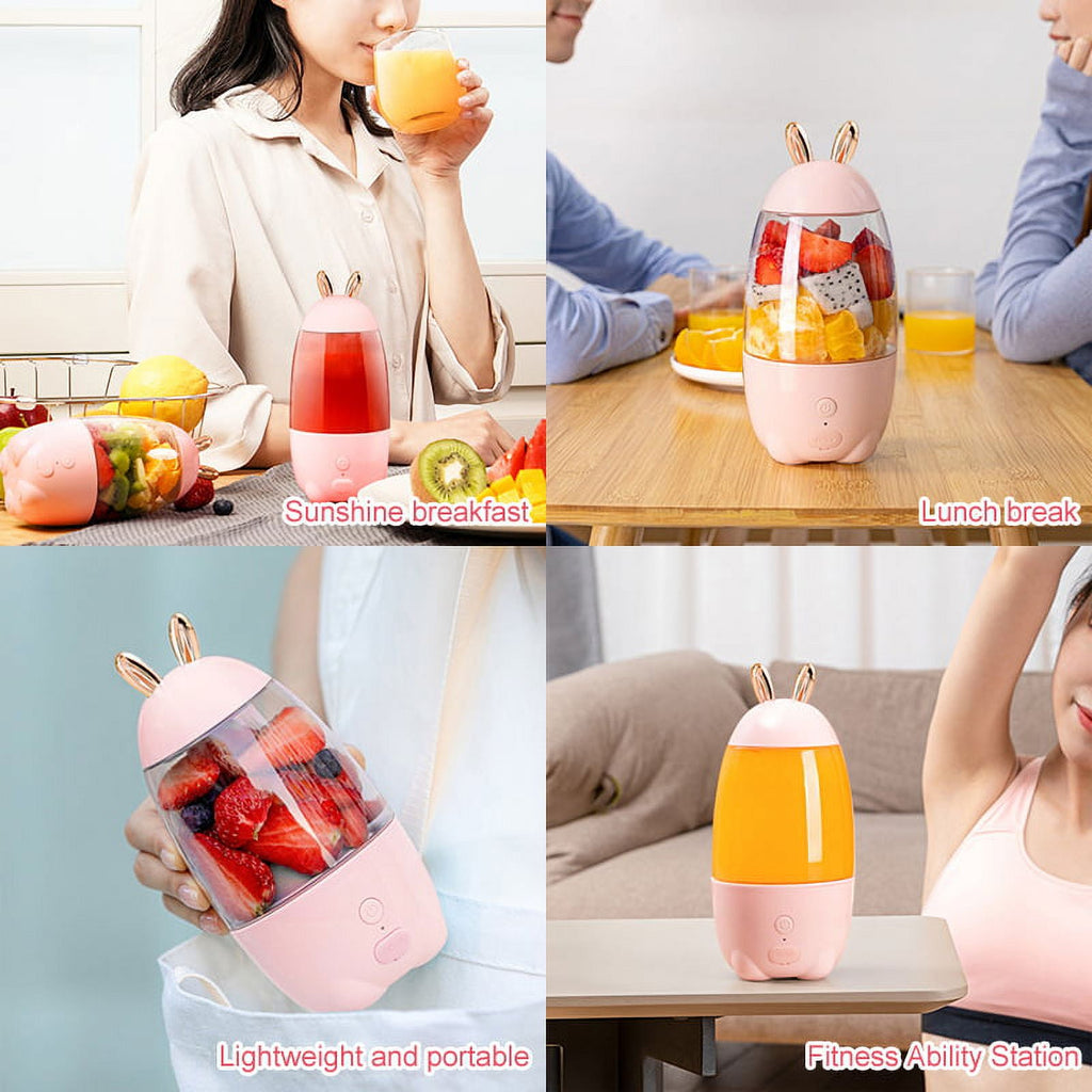 Portable Blender, Smoothies Blender, Mini Blender Single Serve 400ml USB Rechargeable Blender, Small Juice Mixer Portable Juicer for Home, Travel &amp; Gym(Pink)