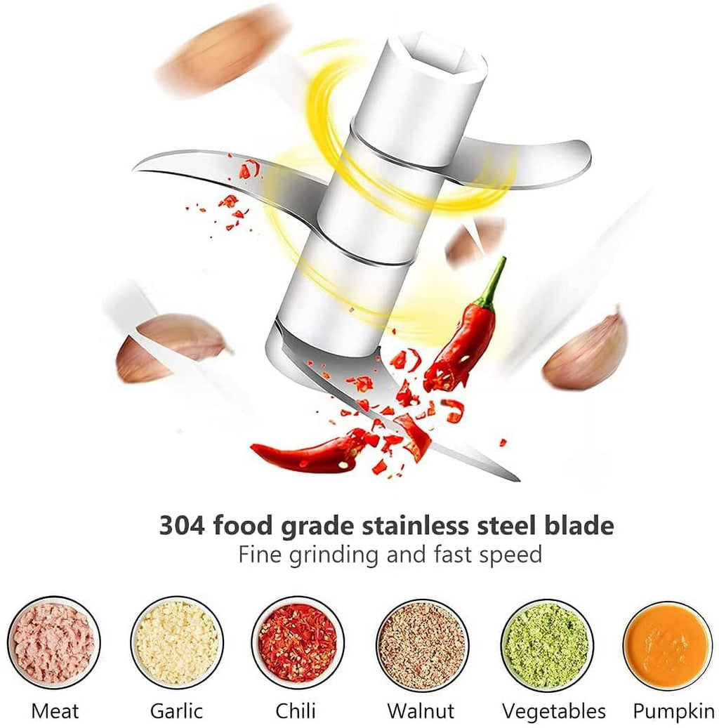 Electric Mini Food Chopper,Electric Garlic Processor,Mini Baby Supplementary Food Blender, Wireless Portable Waterproof Usb Charging Food Mixer