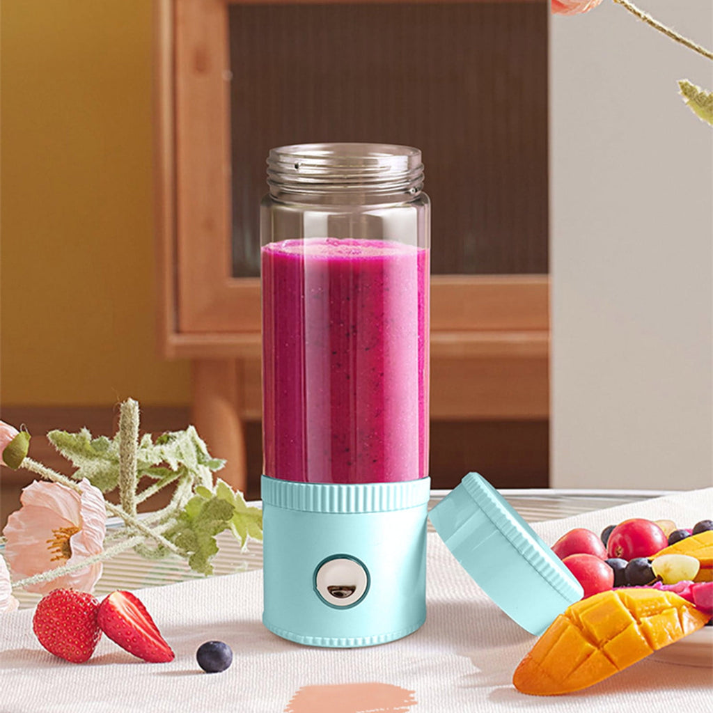 Portable Blenders, Personal Blend-er for Shakes and Fruit Juicer USB Rechargeable with 4 Blades, Handheld Blenders for Sports Travel and Outdoors (1 Pack)