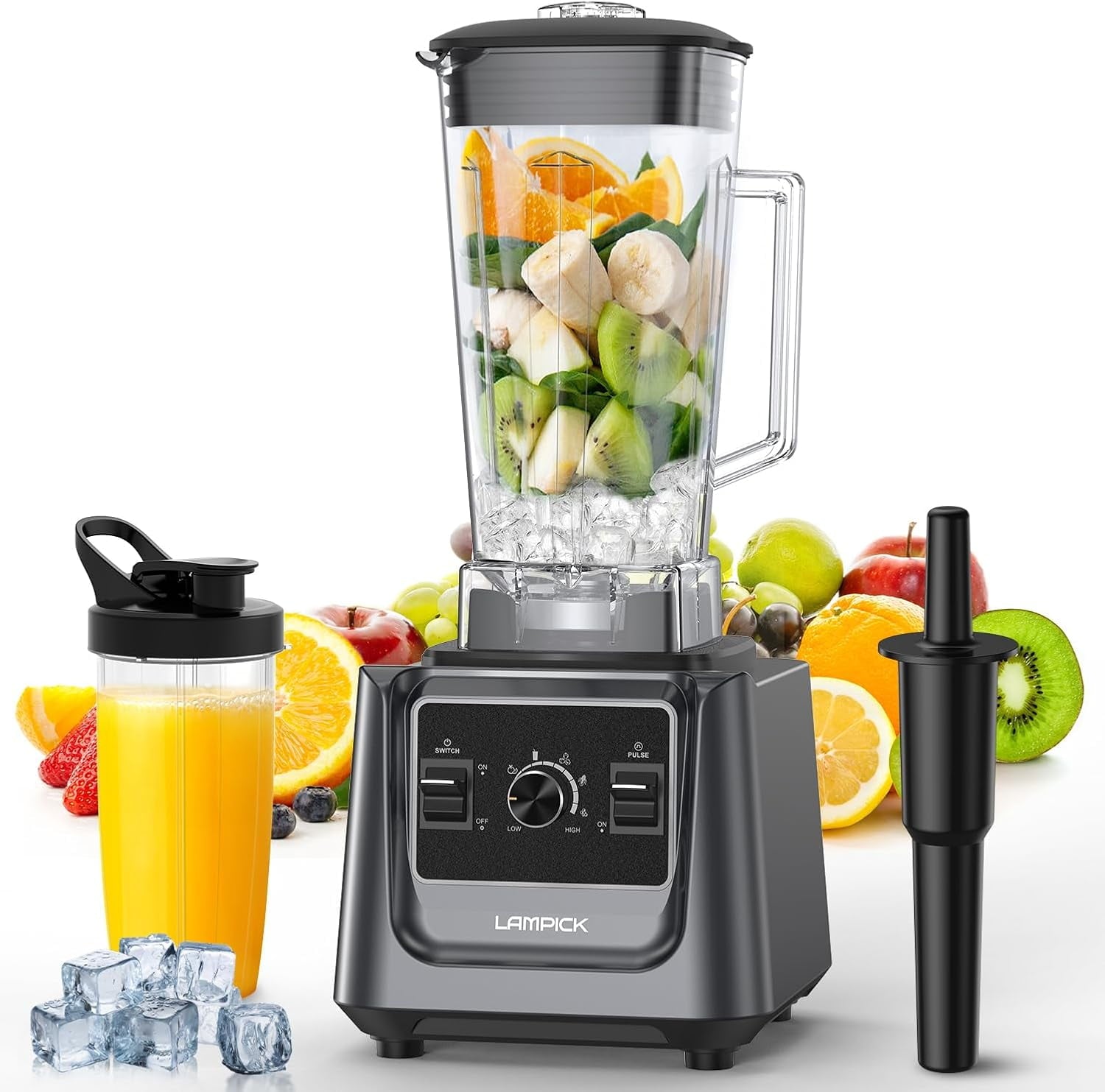 Blenders for Kitchen, 2000W Professional Grade High-Speed Countertop Blender with 68oz Pitcher &amp; 27oz To-Go Cup for Smoothies, Ice, and Frozen Fruit, BPA-Free, Dishwasher Safe