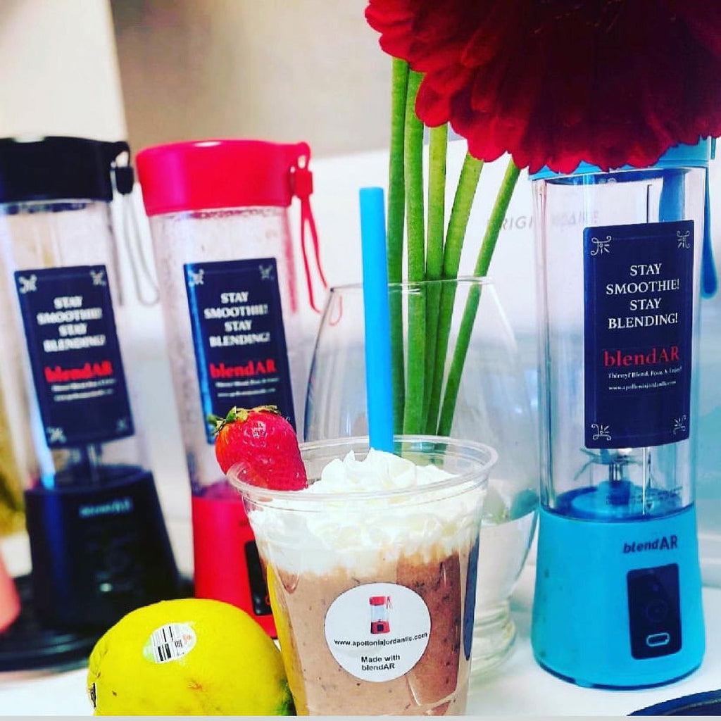 Portable Blender, Battery Powered, 14 oz (Pink, Red, Blue &amp; Black)