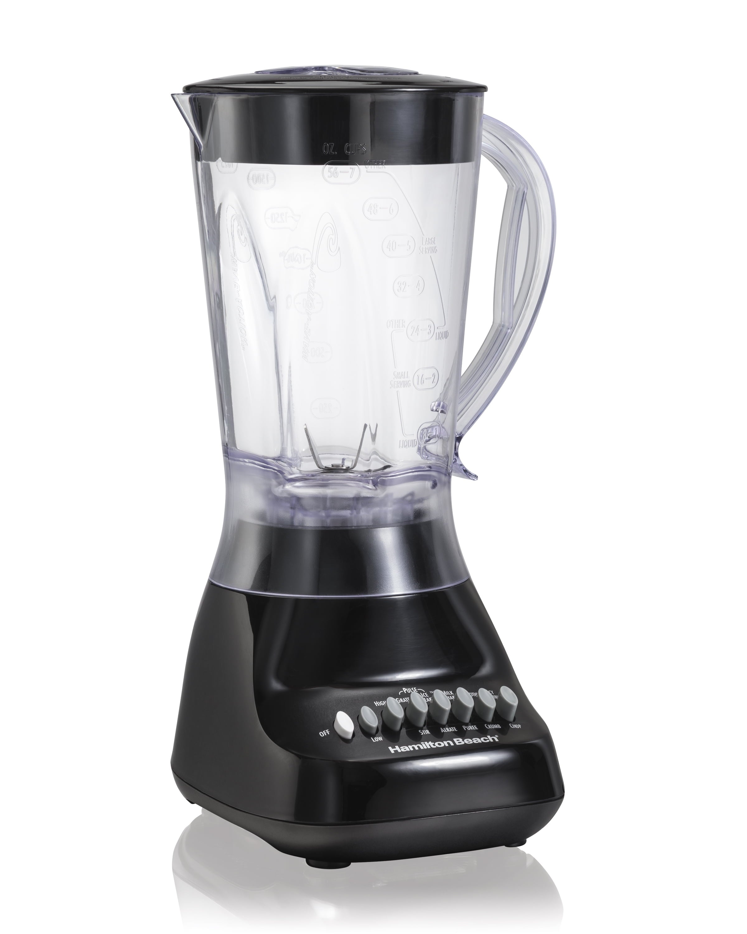 10 Speed 56 Ounce Plastic Jar Smooth Blender in Black