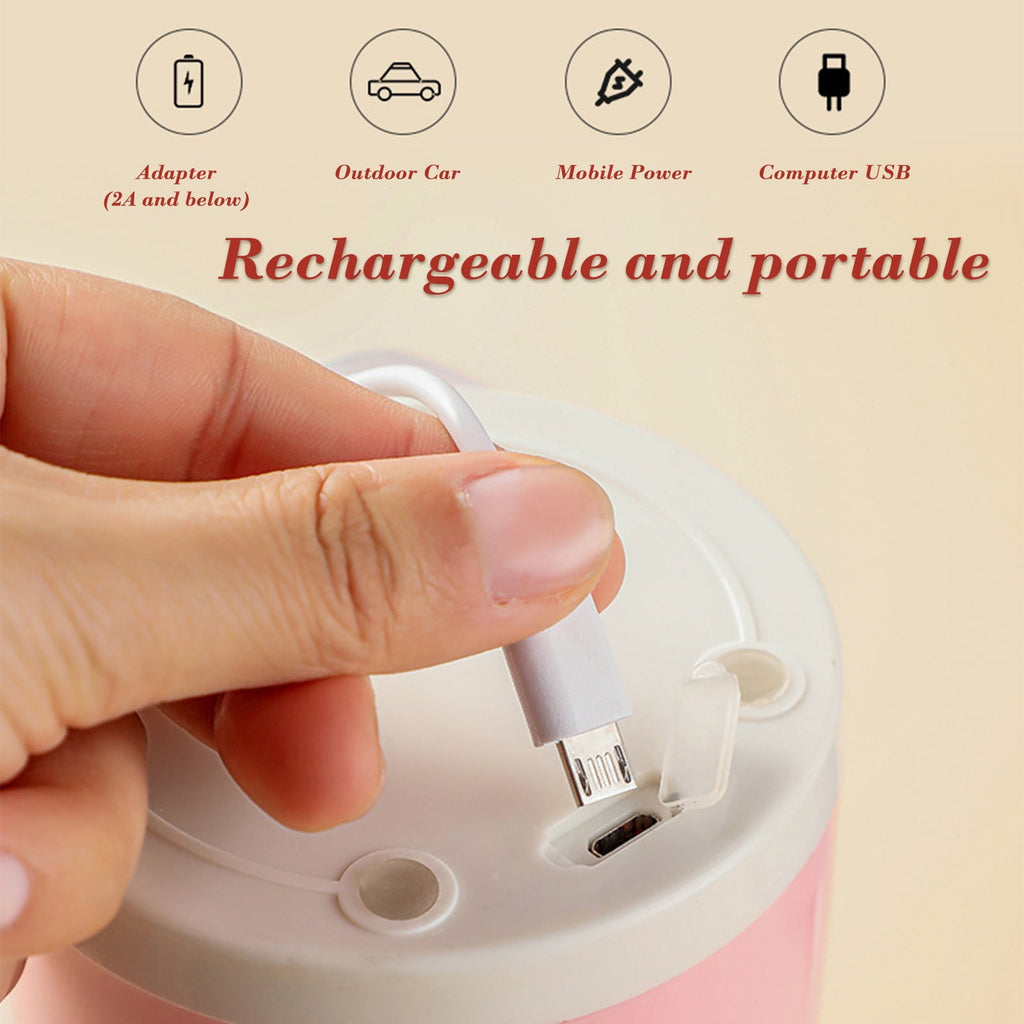 Portable Blender, Personal Mini Juice Blender, USB Rchargeable Juicer Cup with 6 Blades in 3D, Smoothie Blender Home, Office, Outdoors