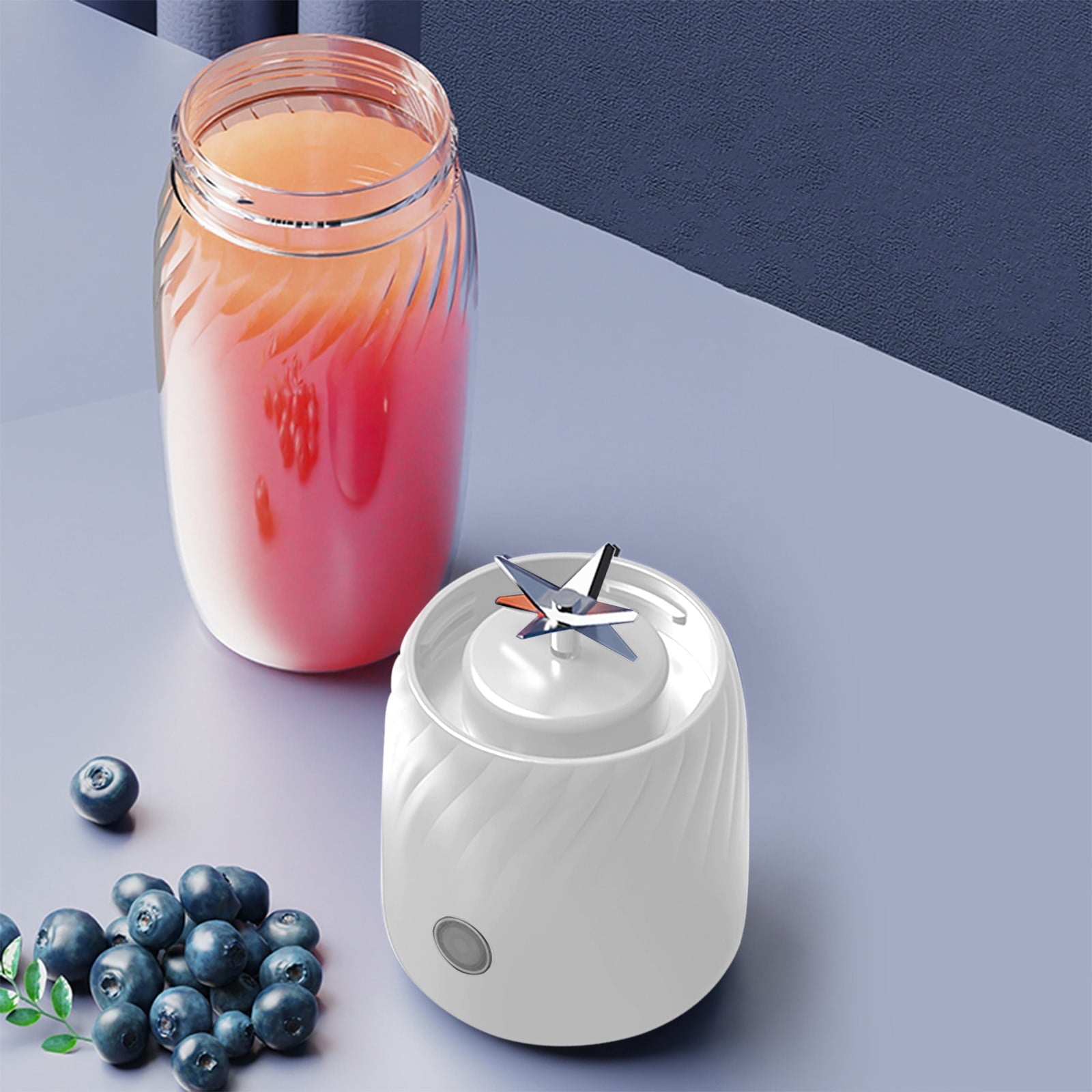 Portable Blender Juicer Machine - USB Rechargeable with 6 Blades for Shakes, Fruits &amp; Outdoors (1 Count)