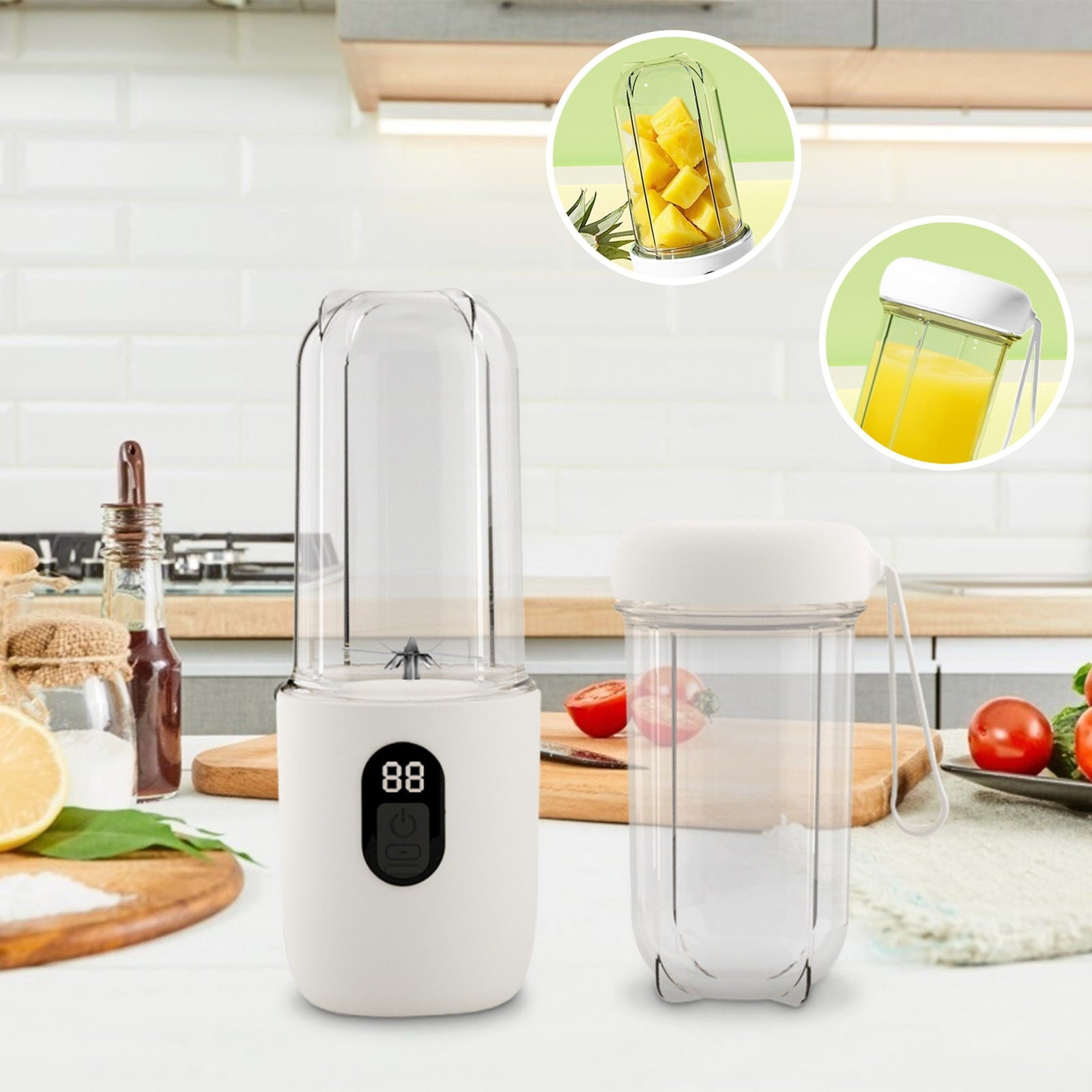 Personal Blender Single Serve Shake &amp; Smoothies Maker with Portable Travel Sport Bottle, Mini Juicer, Single Serve Blender for Smoothies and Shakes, USB Rechargeable, Battery Level Display, 17 oz